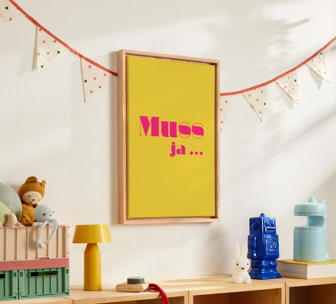 Muss ja … tela con Cornice a cassetta da Typehype