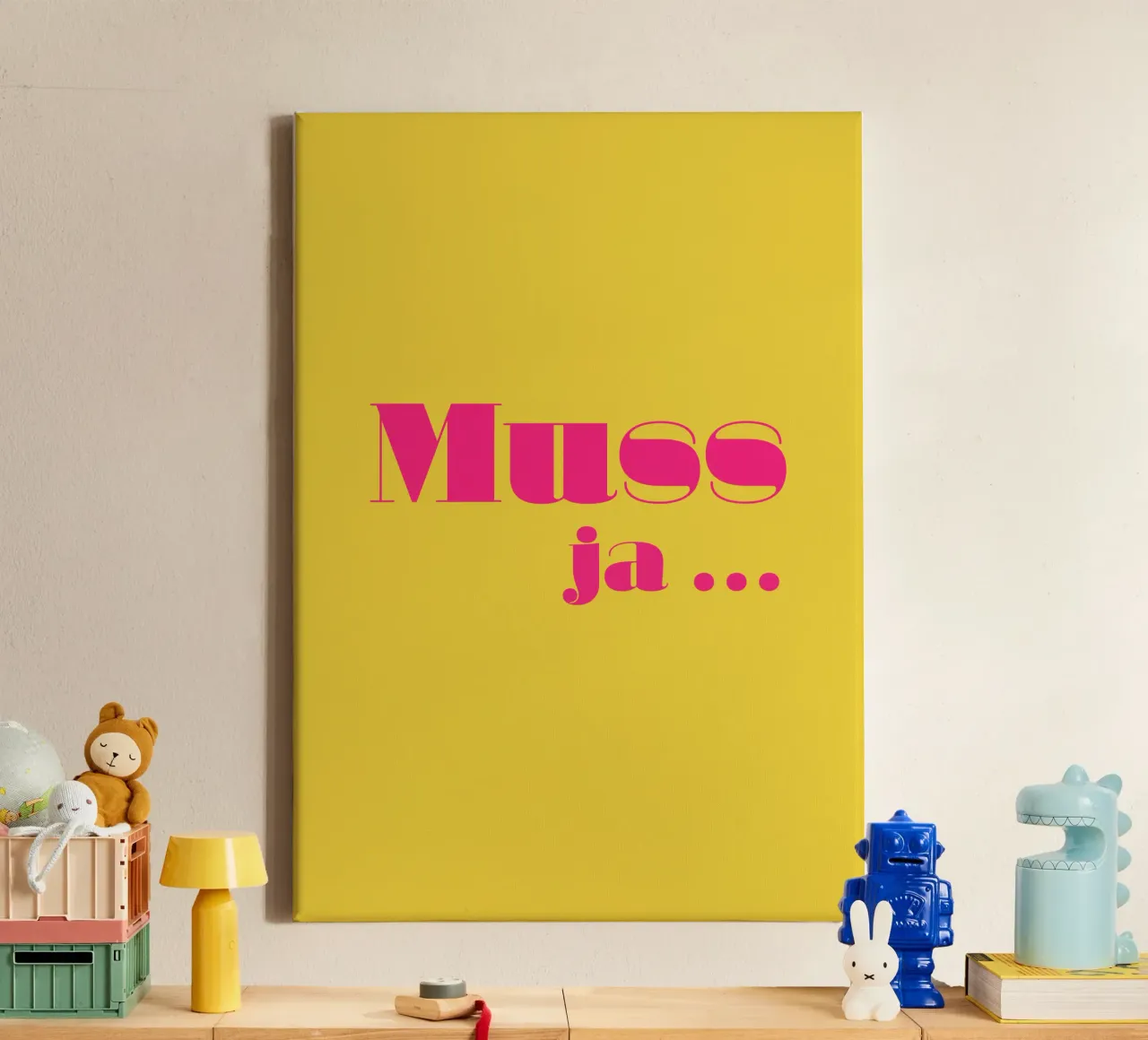 Muss ja … tela con Cornice a cassetta da Typehype
