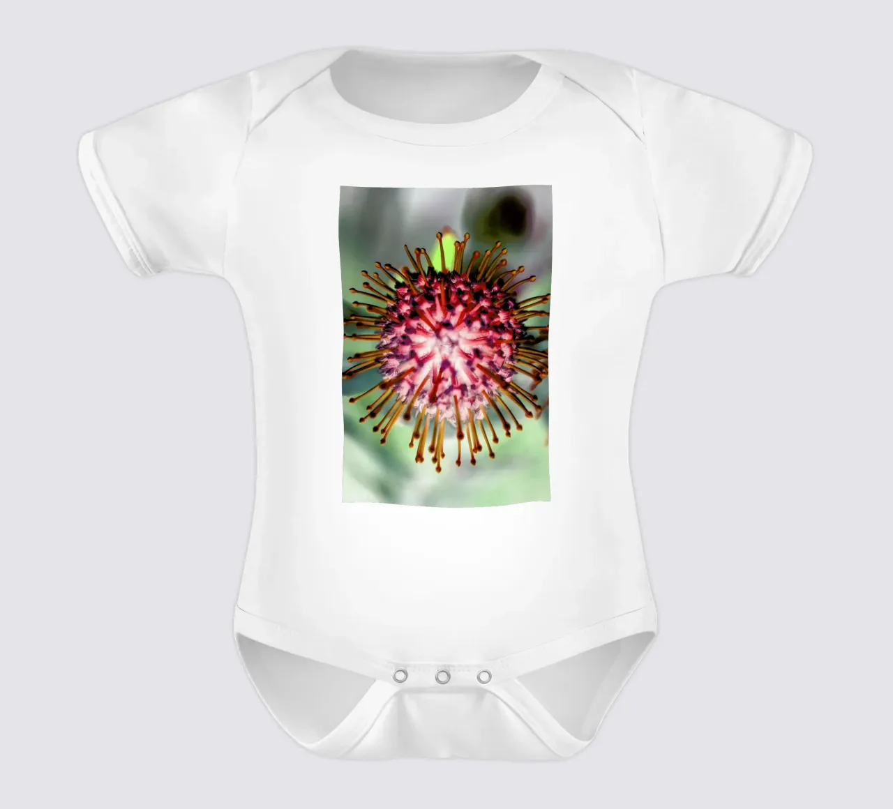 Pin Cushion 1 short-sleeve baby romper by Shot By Clint