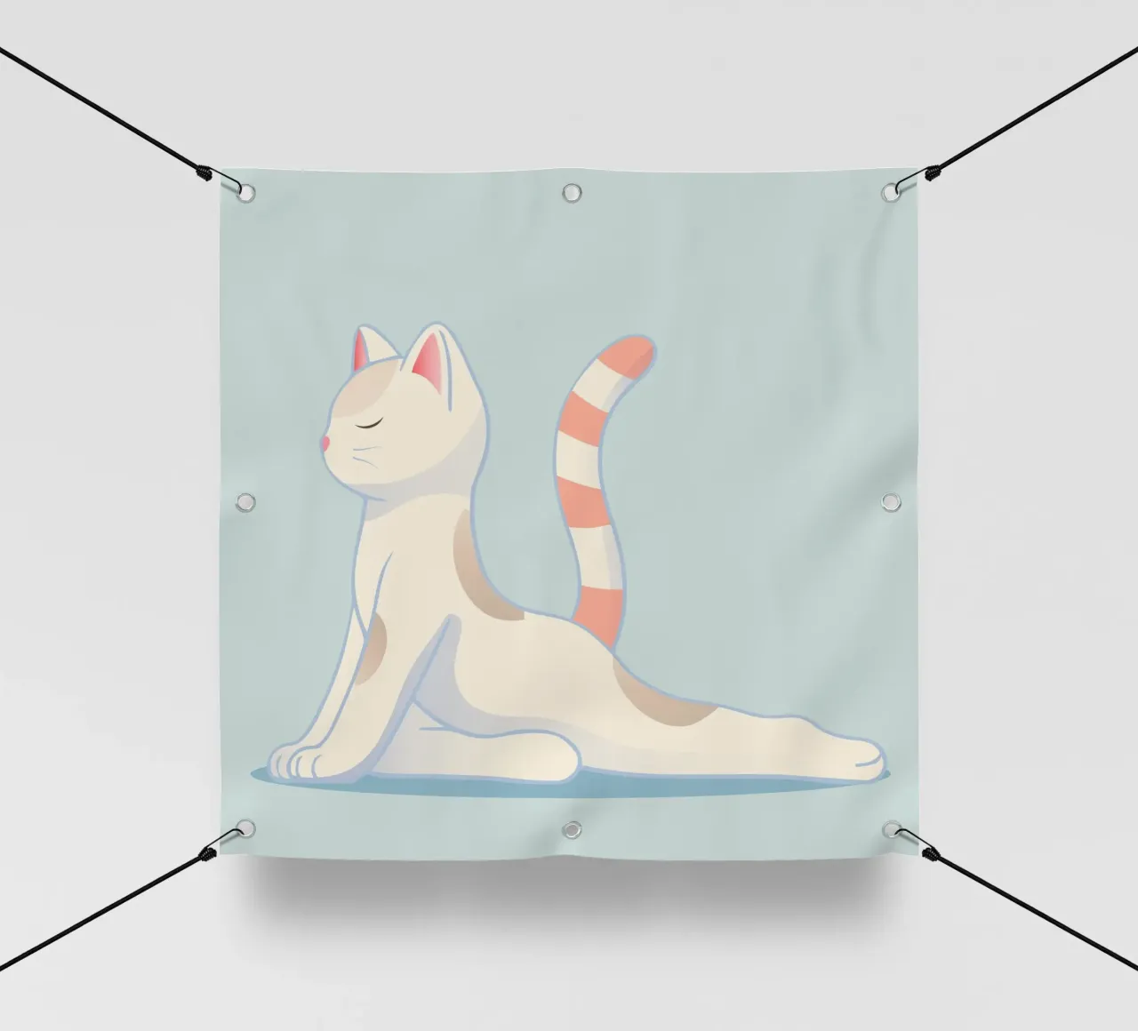 Chat dans une position de yoga douce bâche pvc de namosh
