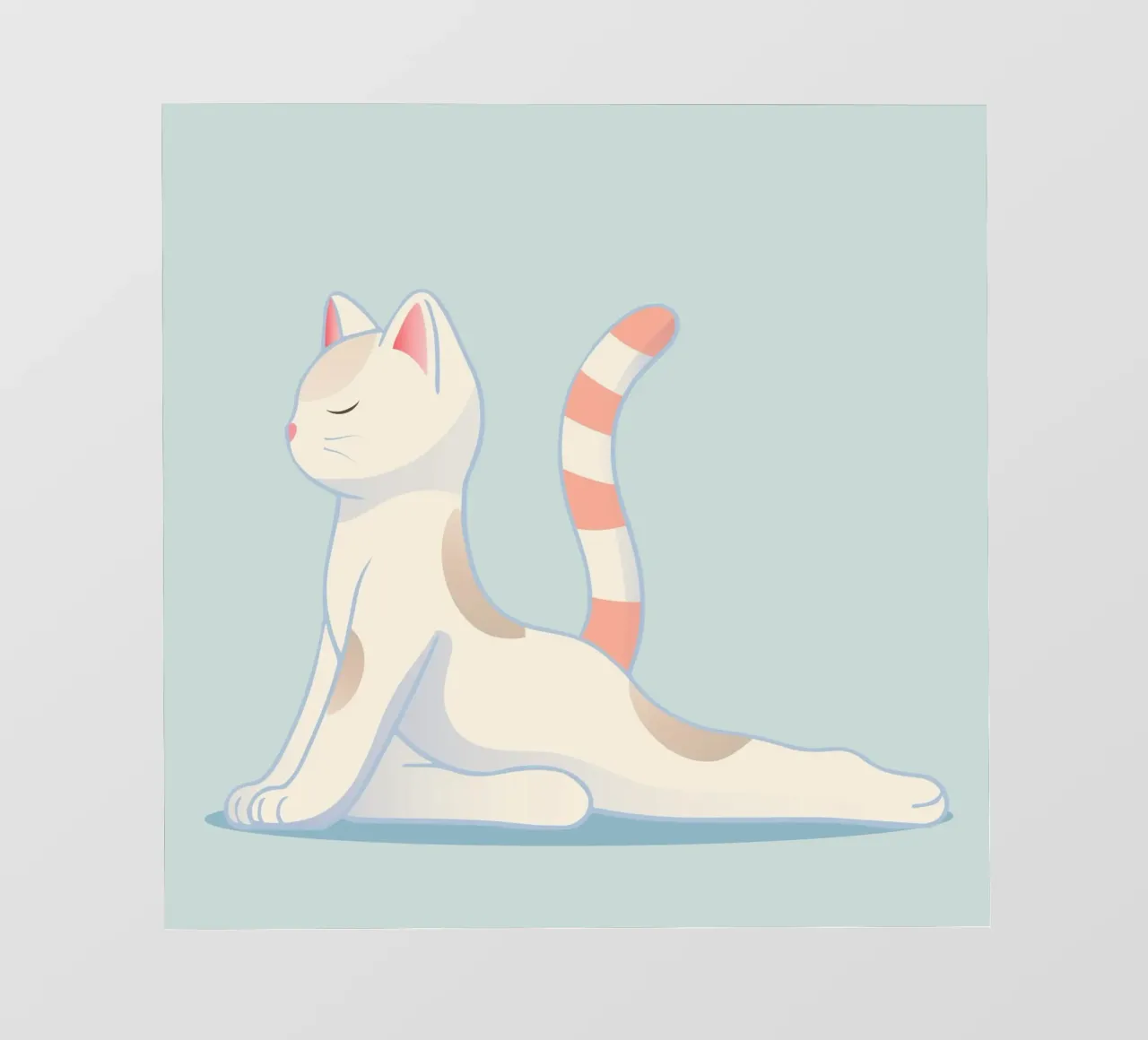 Chat dans une position de yoga douce bâche pvc de namosh