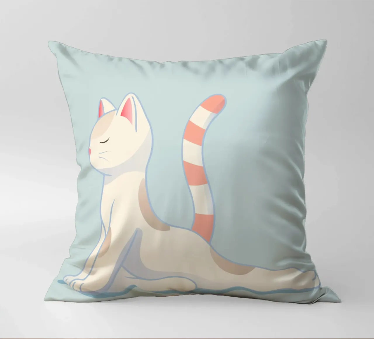 Chat dans une position de yoga douce coussin de namosh