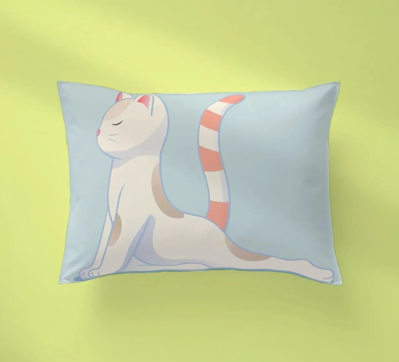 Chat dans une position de yoga douce coussin de namosh