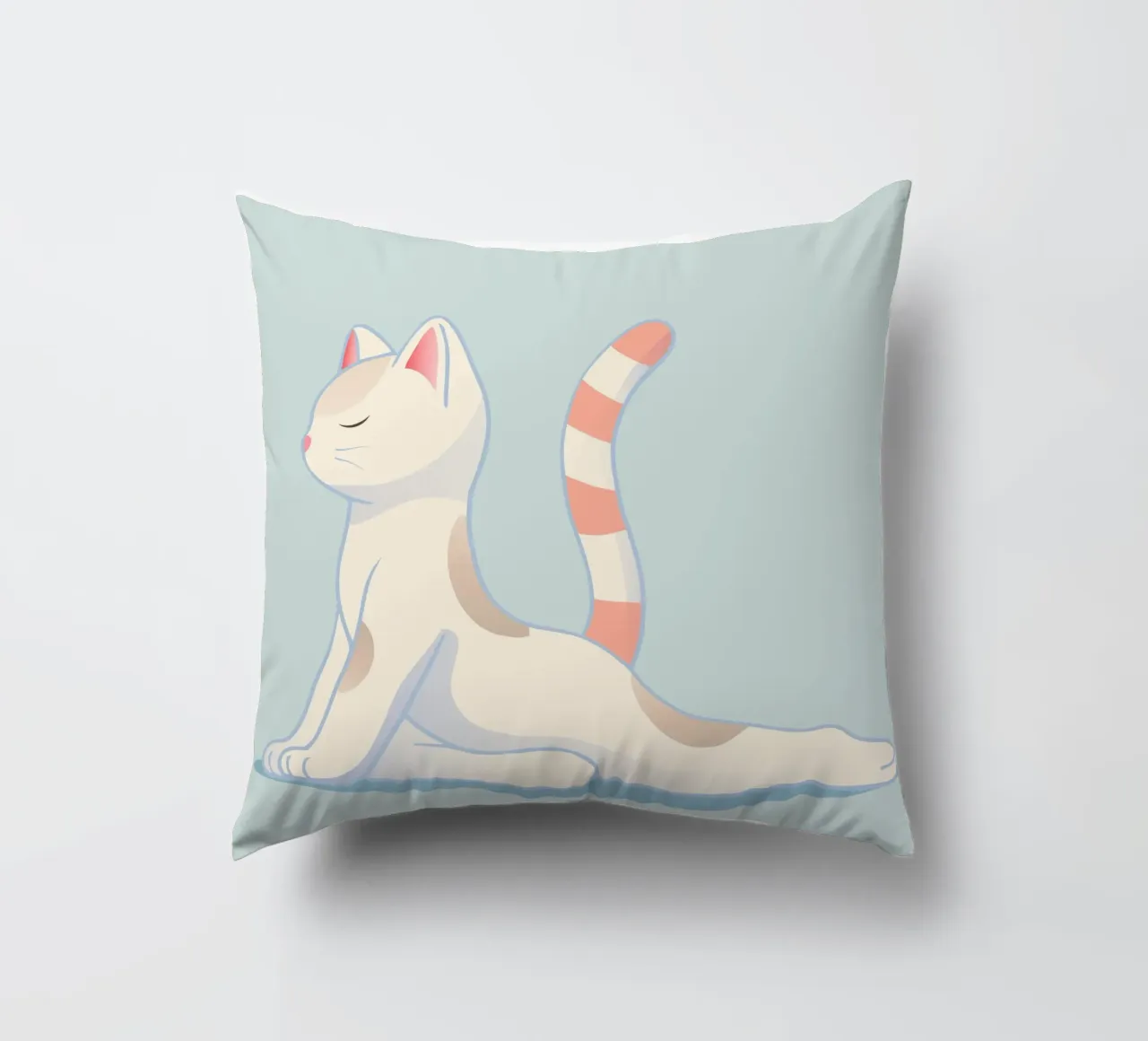 Chat dans une position de yoga douce coussin de namosh
