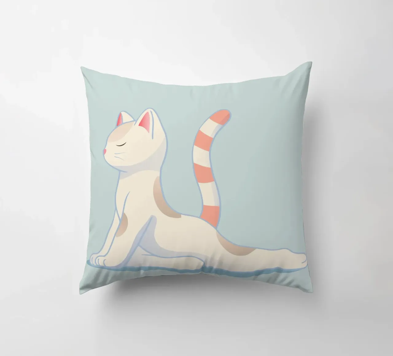 Chat dans une position de yoga douce coussin de namosh