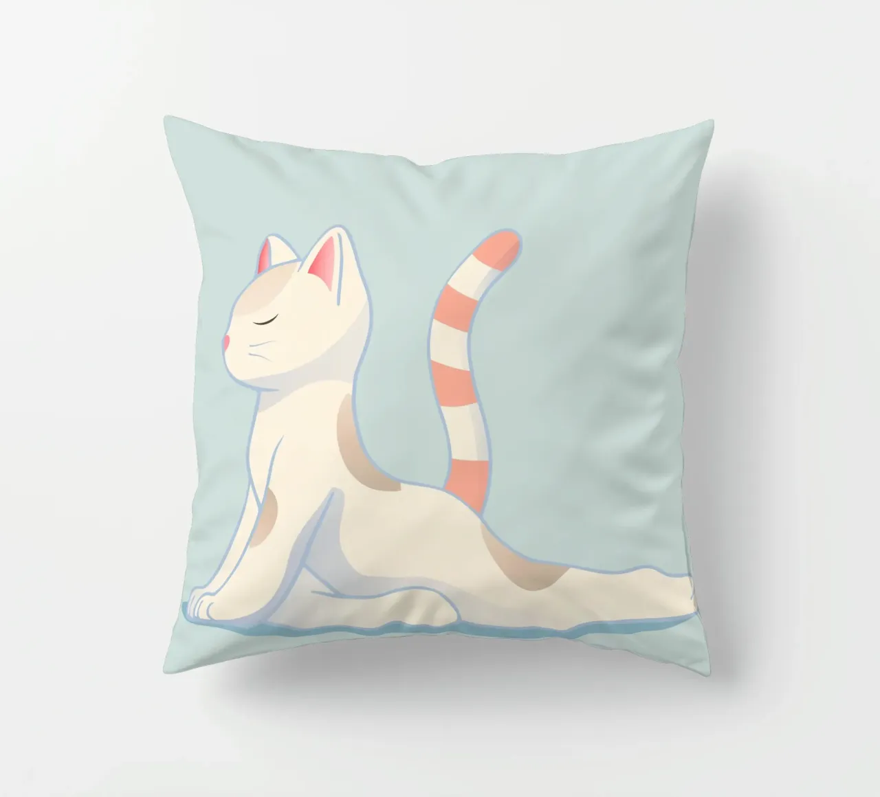 Chat dans une position de yoga douce coussin de namosh