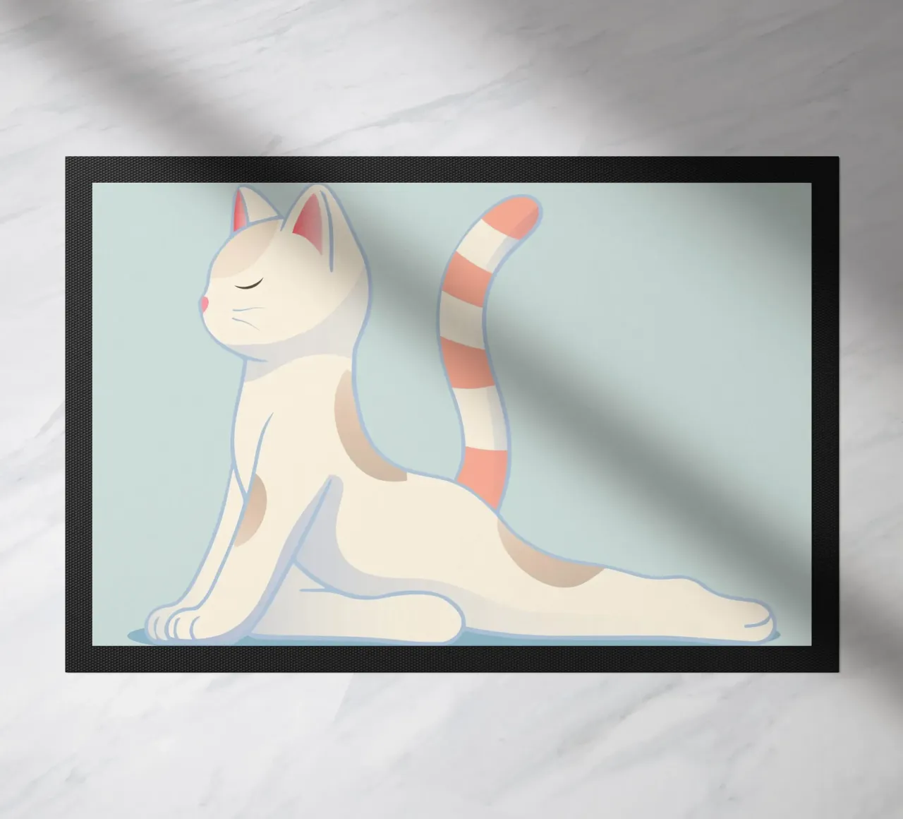 Chat dans une position de yoga douce paillasson de namosh