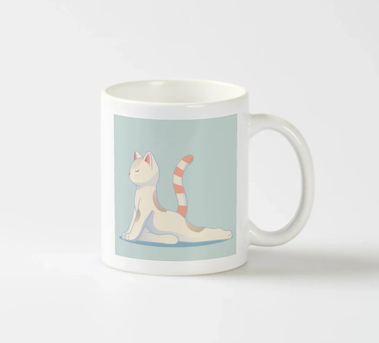 Chat dans une position de yoga douce mug en céramique de namosh
