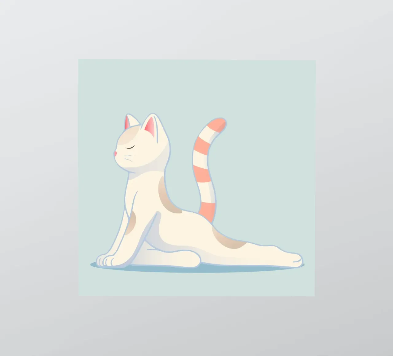 Chat dans une position de yoga douce autocollant de namosh