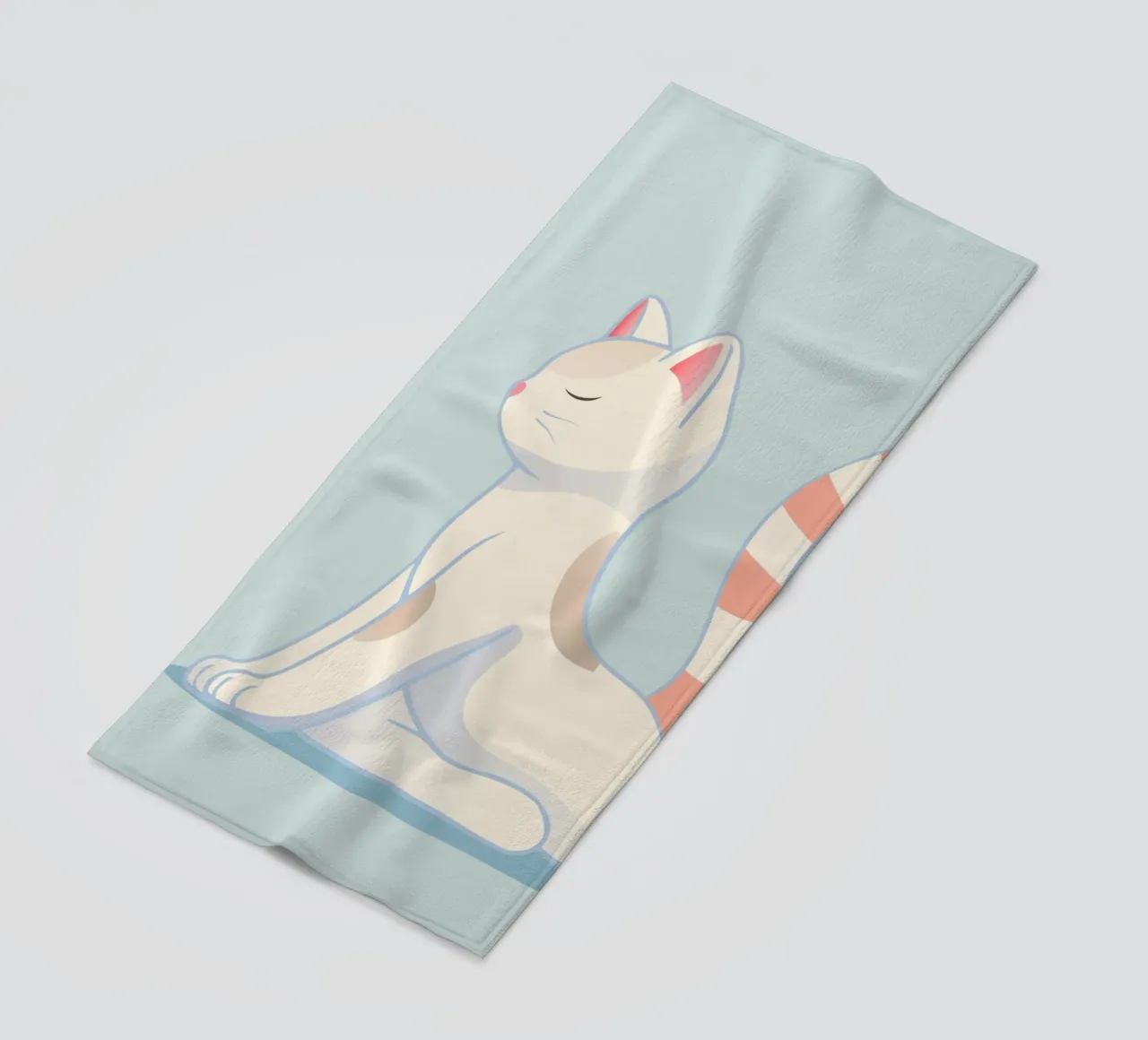 Cat in a gentle yoga pose beach towel by namosh