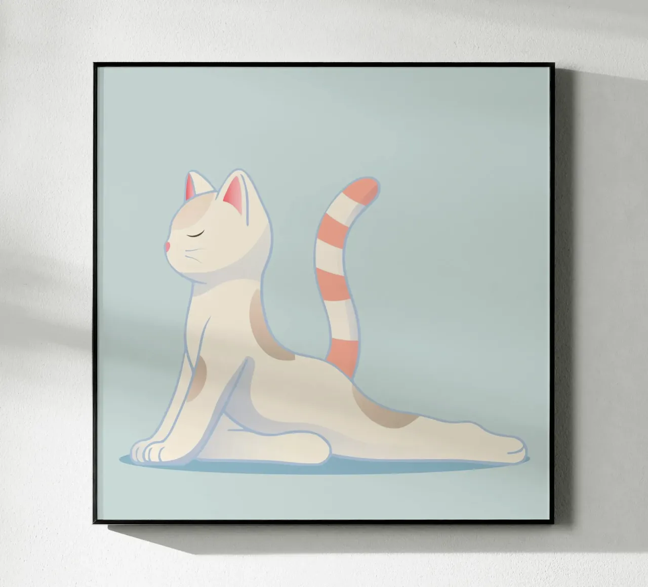 Chat dans une position de yoga douce plexiglas de namosh