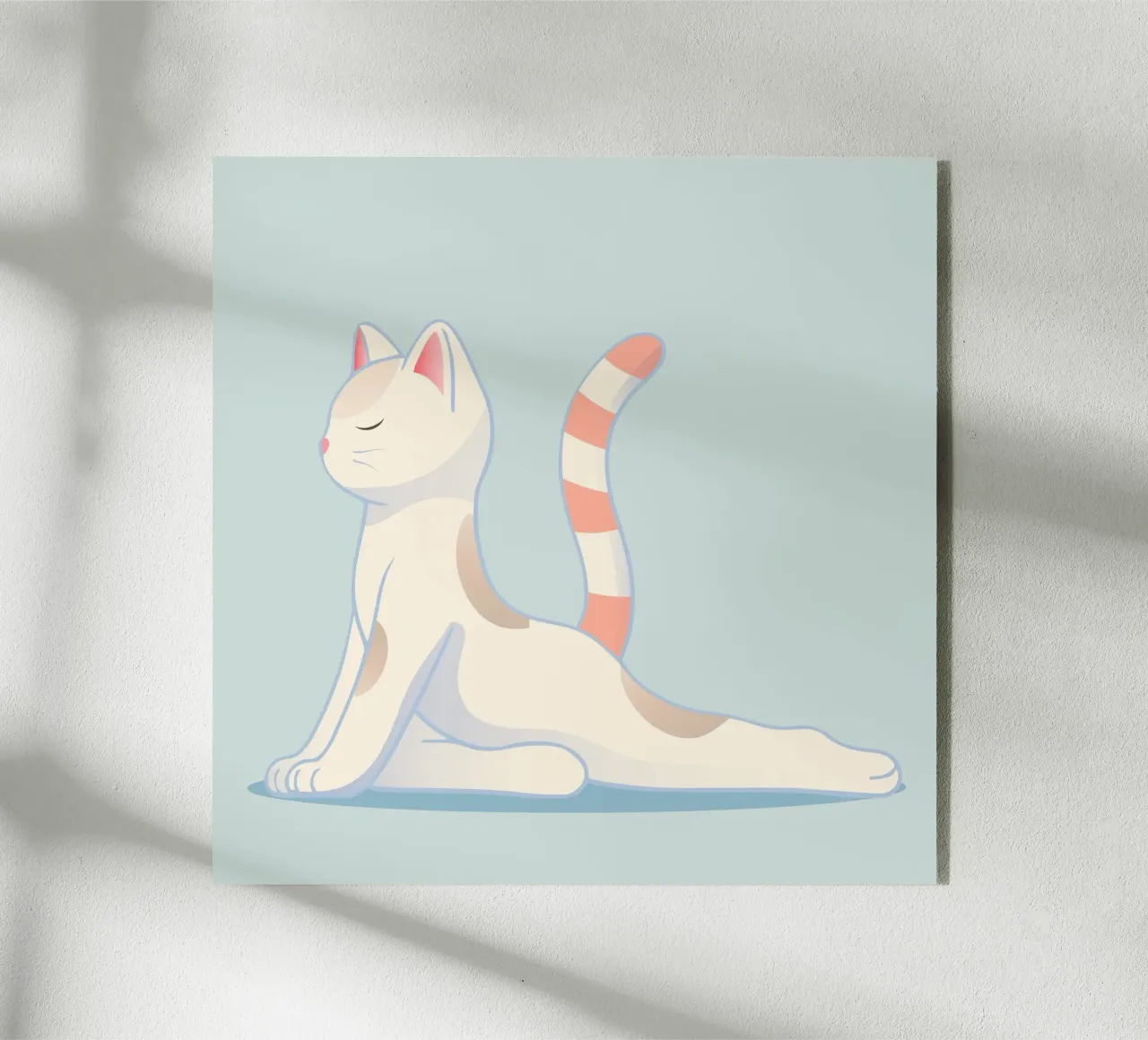 Chat dans une position de yoga douce plexiglas de namosh