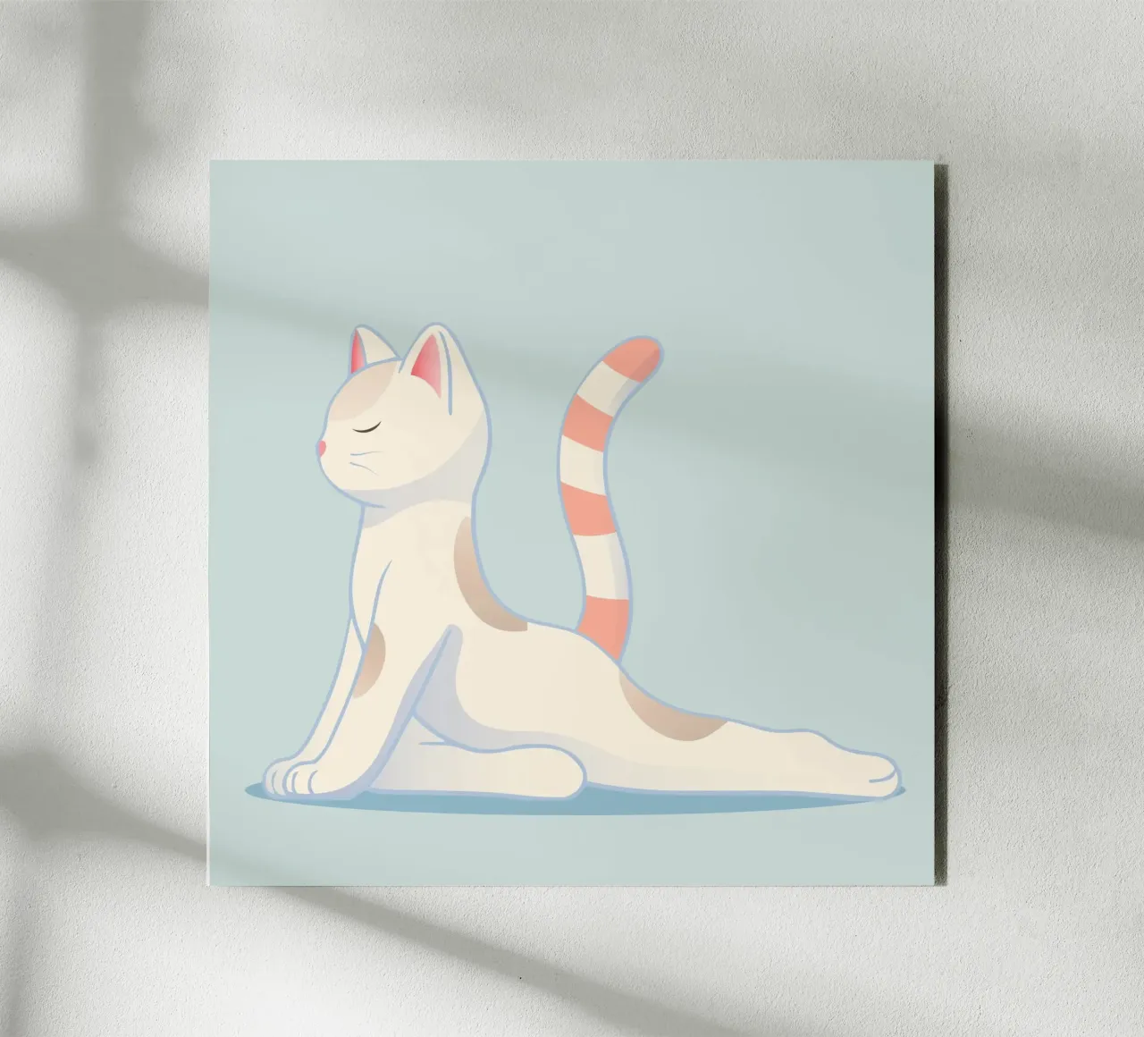 Chat dans une position de yoga douce alu dibond de namosh