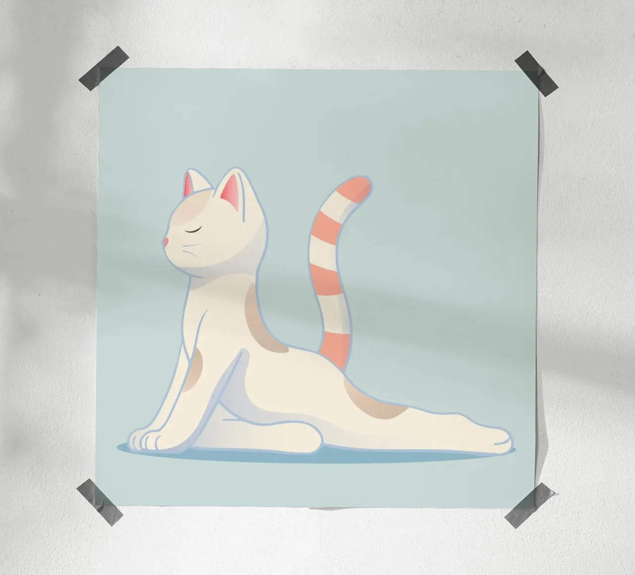 Chat dans une position de yoga douce hahnemühle de namosh