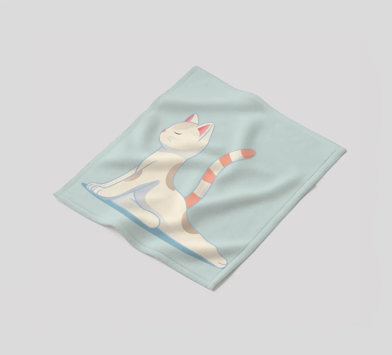 Cat in a gentle yoga pose fleece blanket by namosh
