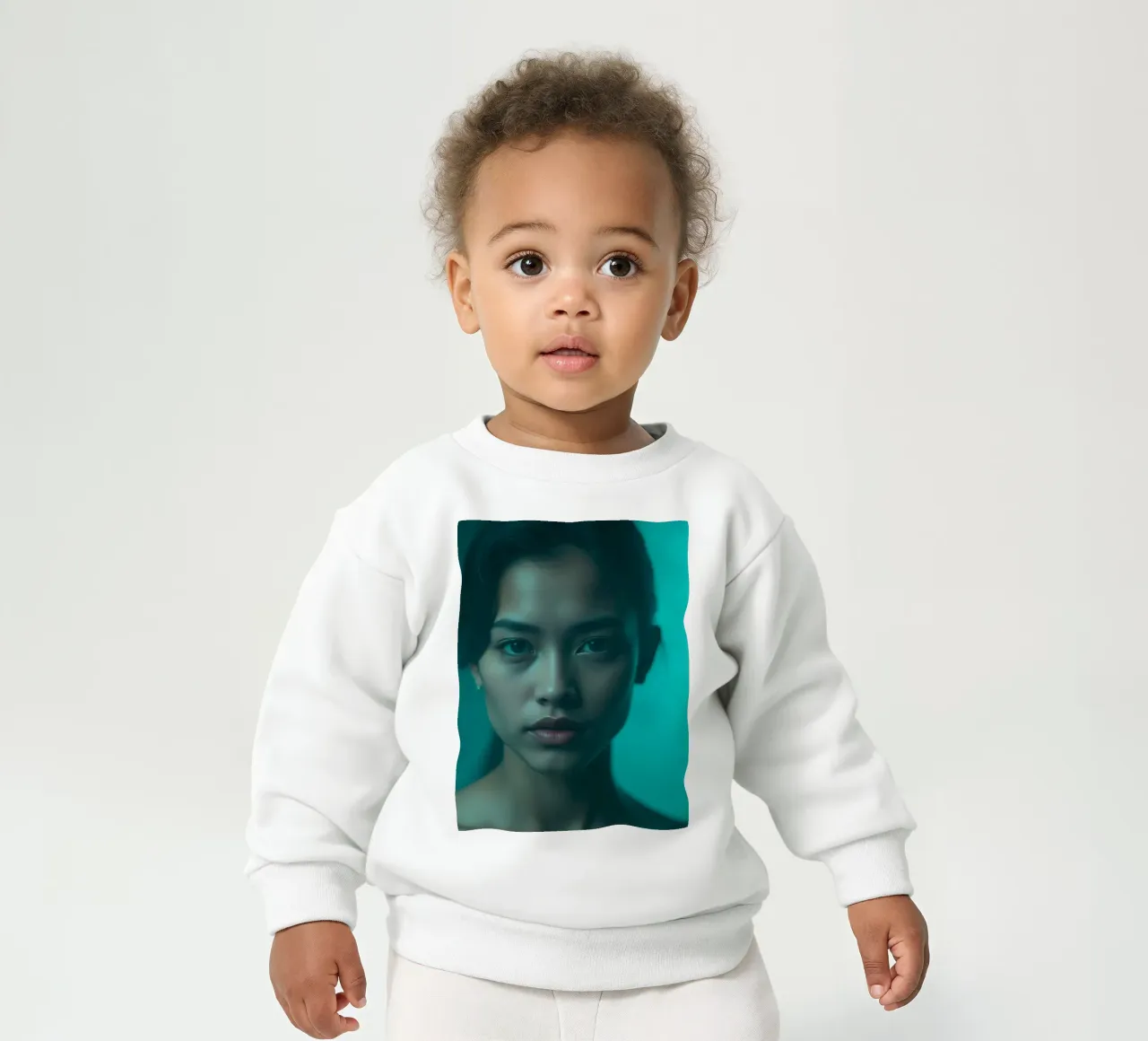 Intenso retrato de una mujer que mira directamente a la cámara sudadera de bebé de DesignDoodle