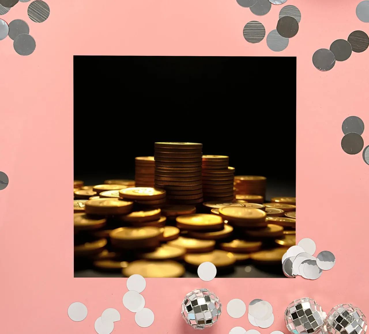 Stacks of shiny coins create a dramatic display sticker by DesignDoodle