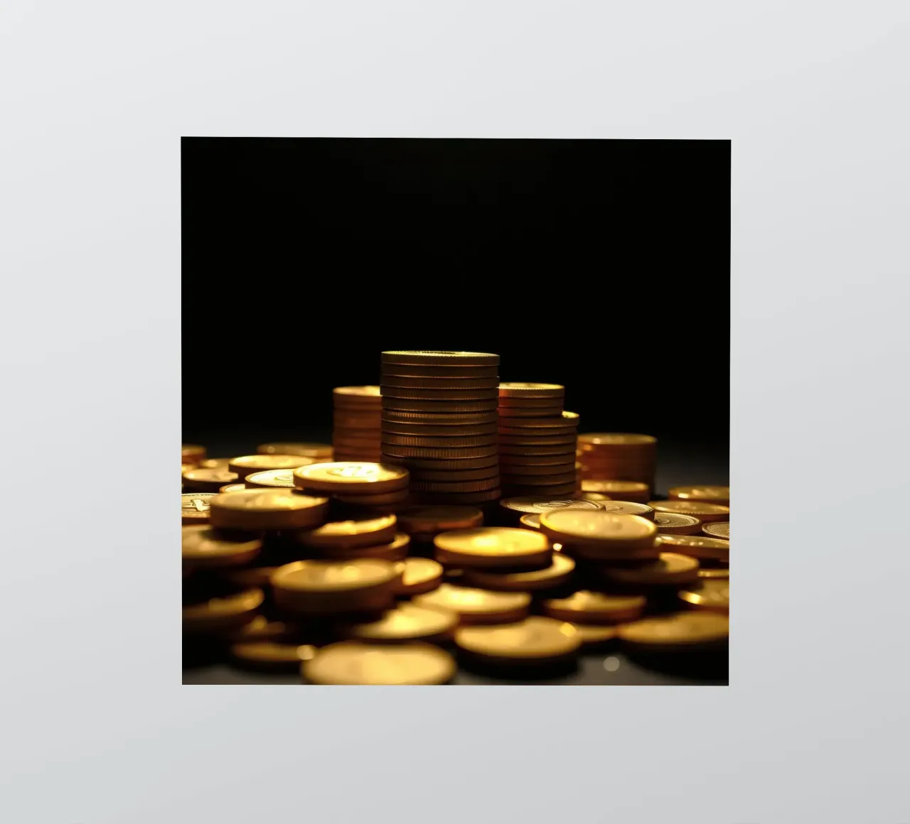 Stacks of shiny coins create a dramatic display sticker by DesignDoodle