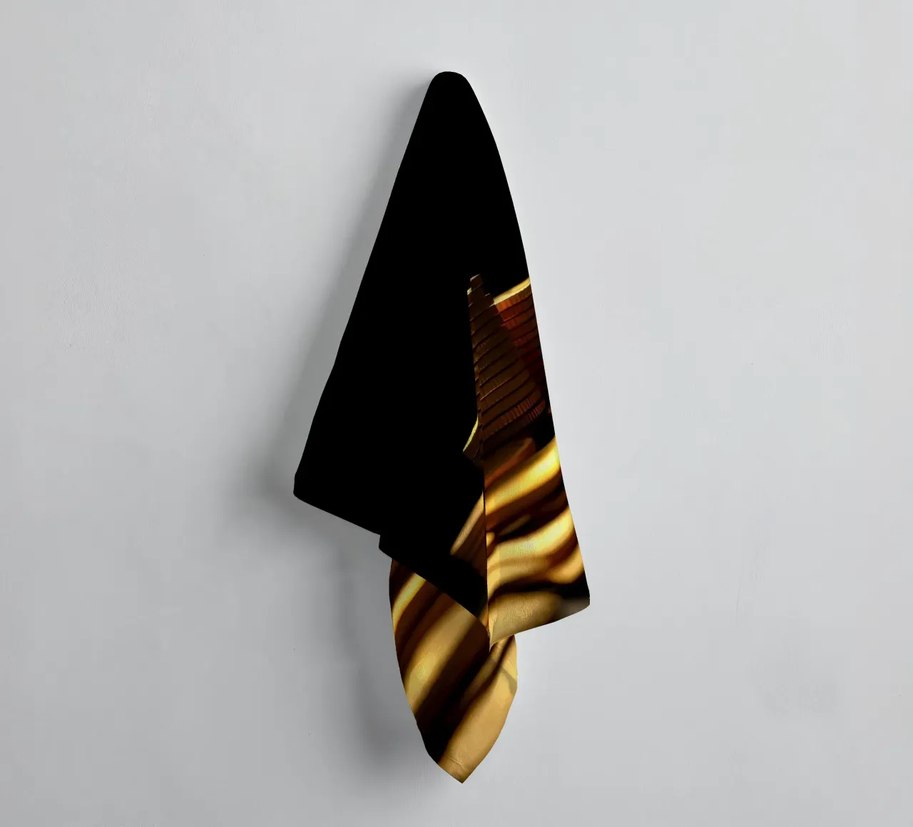 Stacks of shiny coins create a dramatic display towel by DesignDoodle