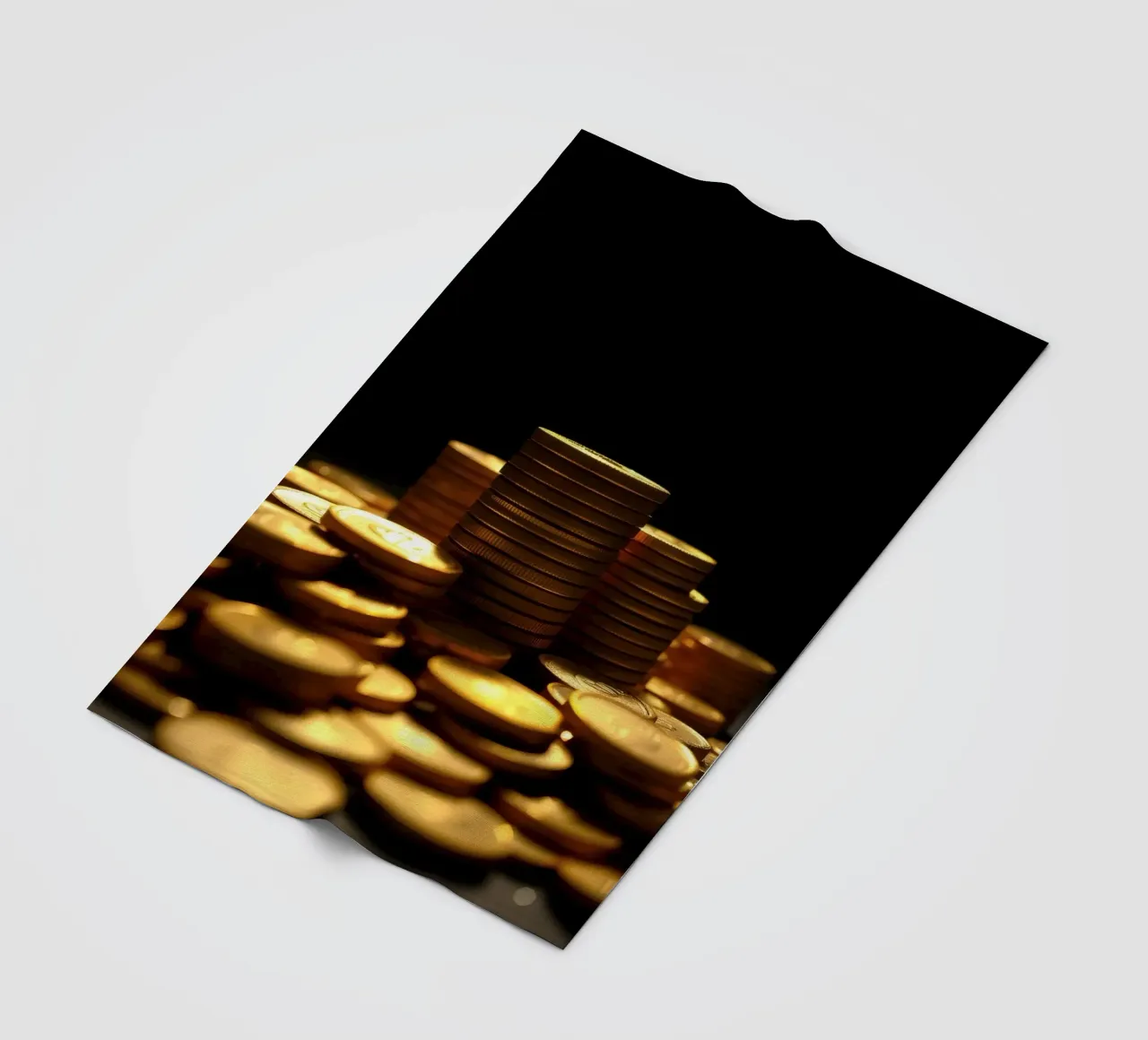 Stacks of shiny coins create a dramatic display fleece blanket by DesignDoodle