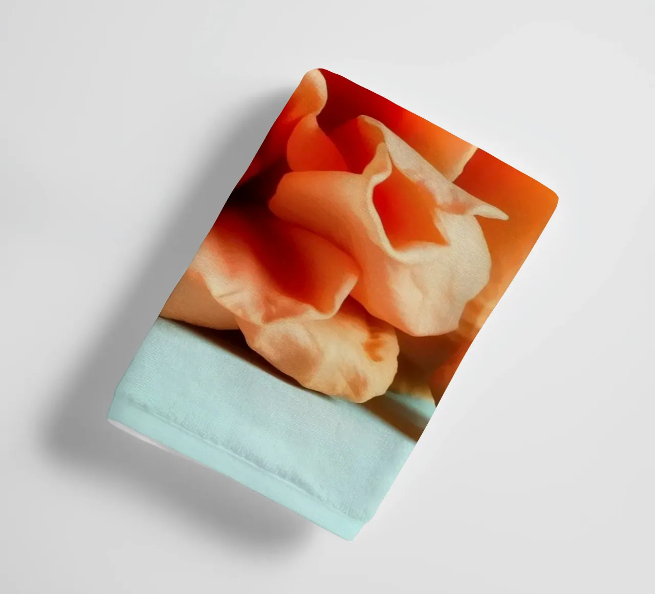 Beautiful arrangement of pastel flowers on teal background towel by DesignDoodle