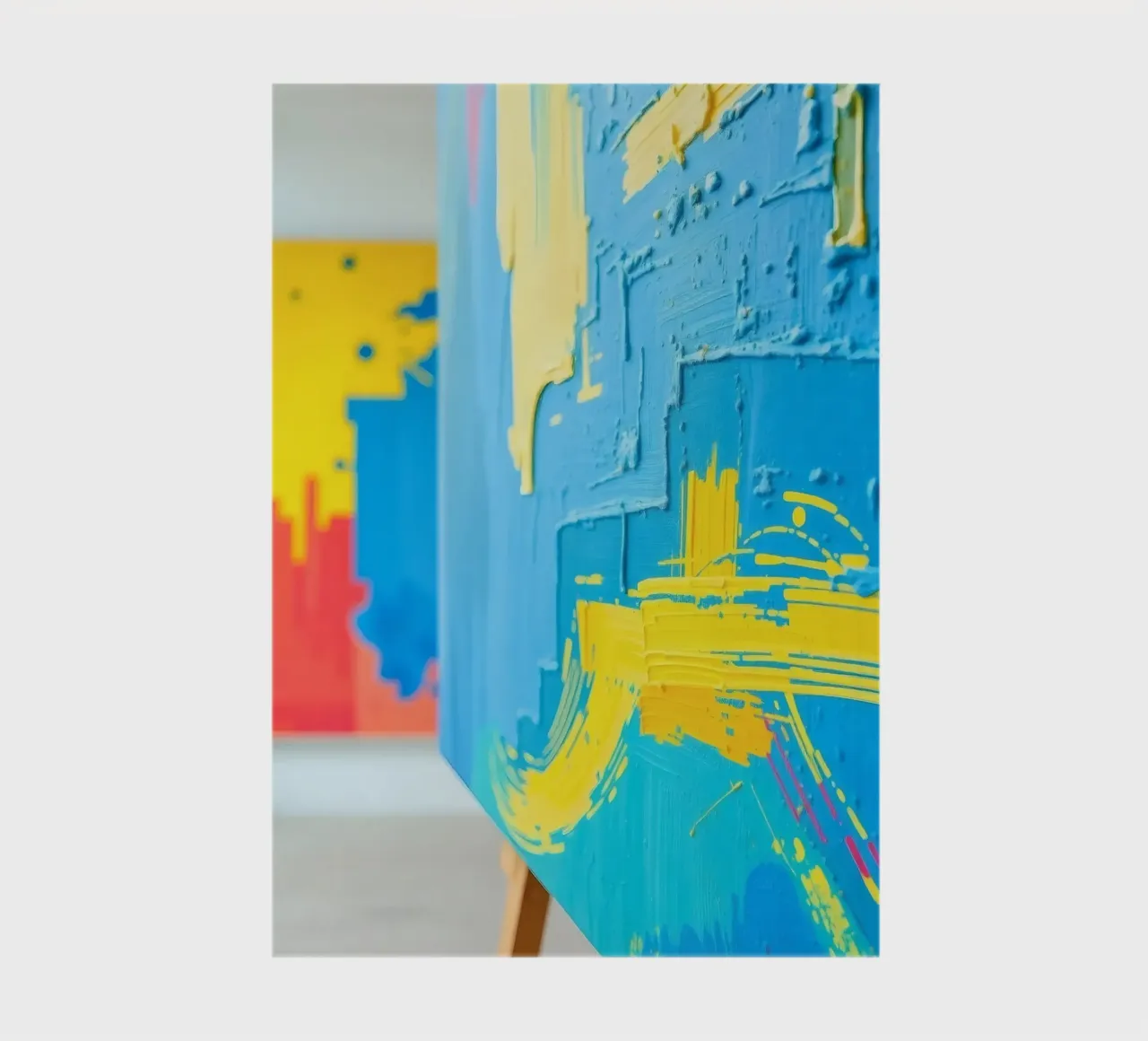 Helle abstrakte Kunst in einer modernen Galerie Notizbuch von DesignDoodle