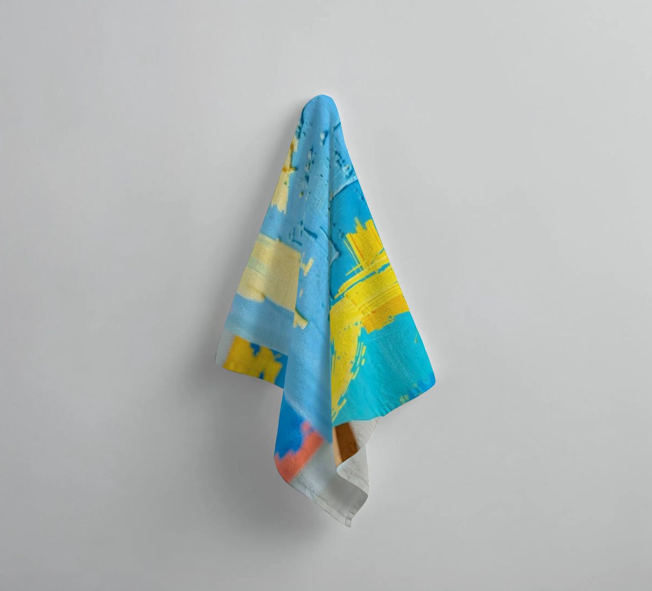 Bright abstract art displayed in a modern gallery towel by DesignDoodle