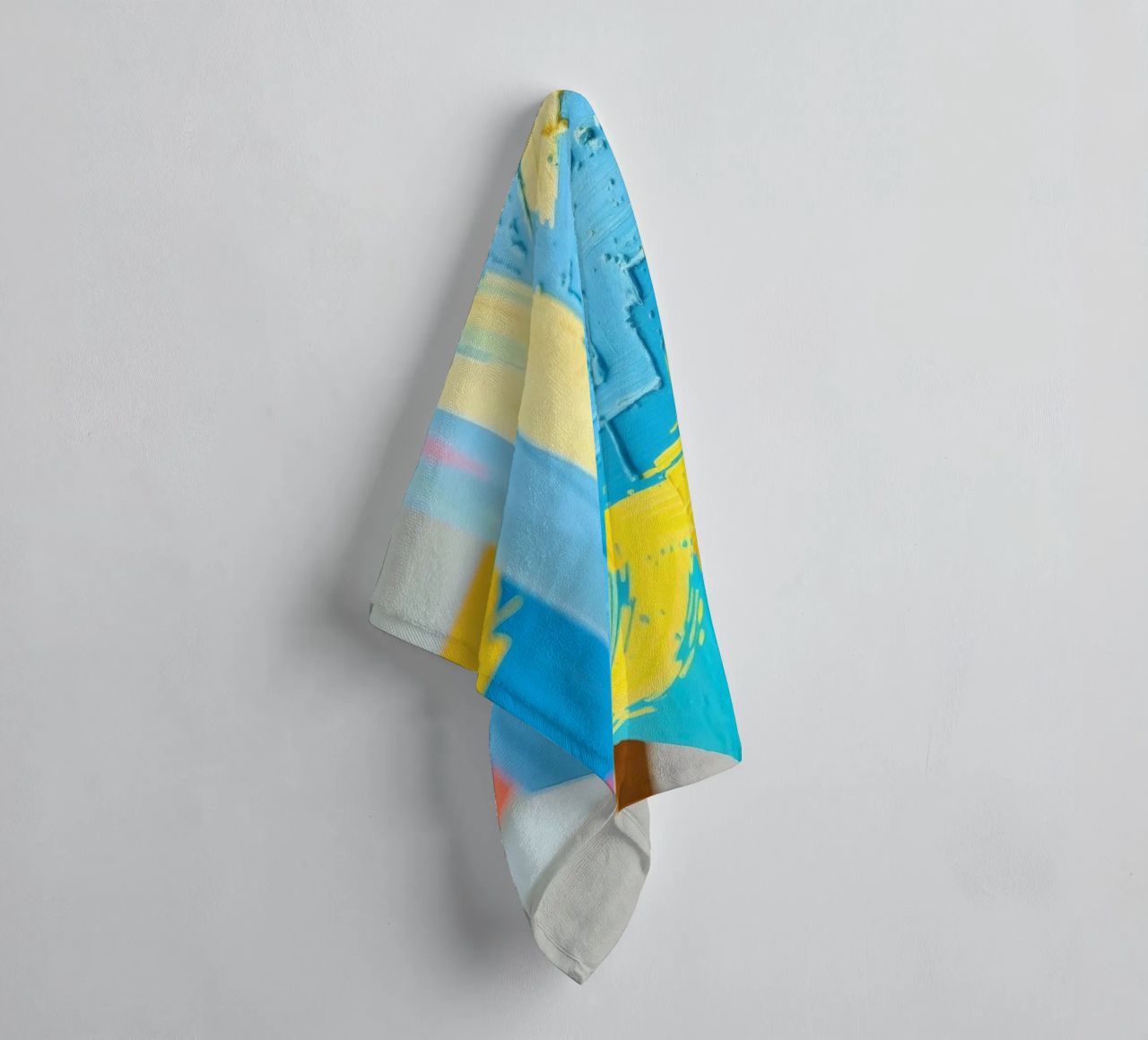 Bright abstract art displayed in a modern gallery towel by DesignDoodle