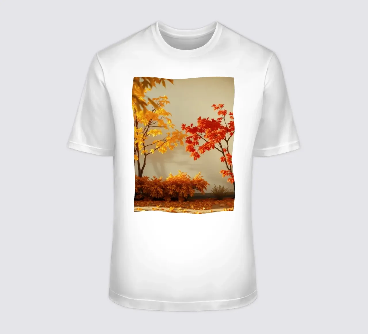 autumn trees with leaves of yellow and red, warm atmosphere t-shirt by DesignDoodle