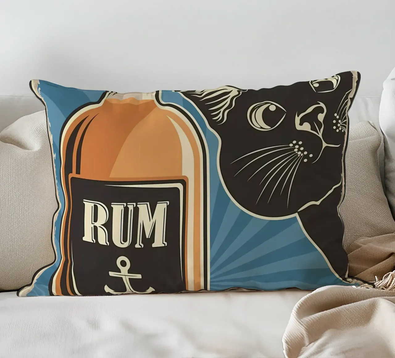 Rum e gatto cuscino da Monique A Hooper