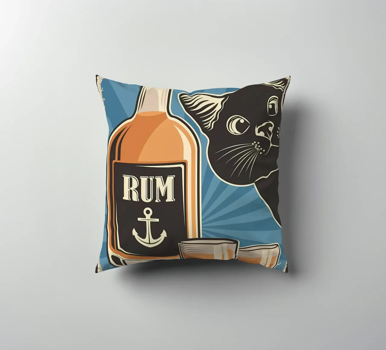 Rum e gatto cuscino da Monique A Hooper