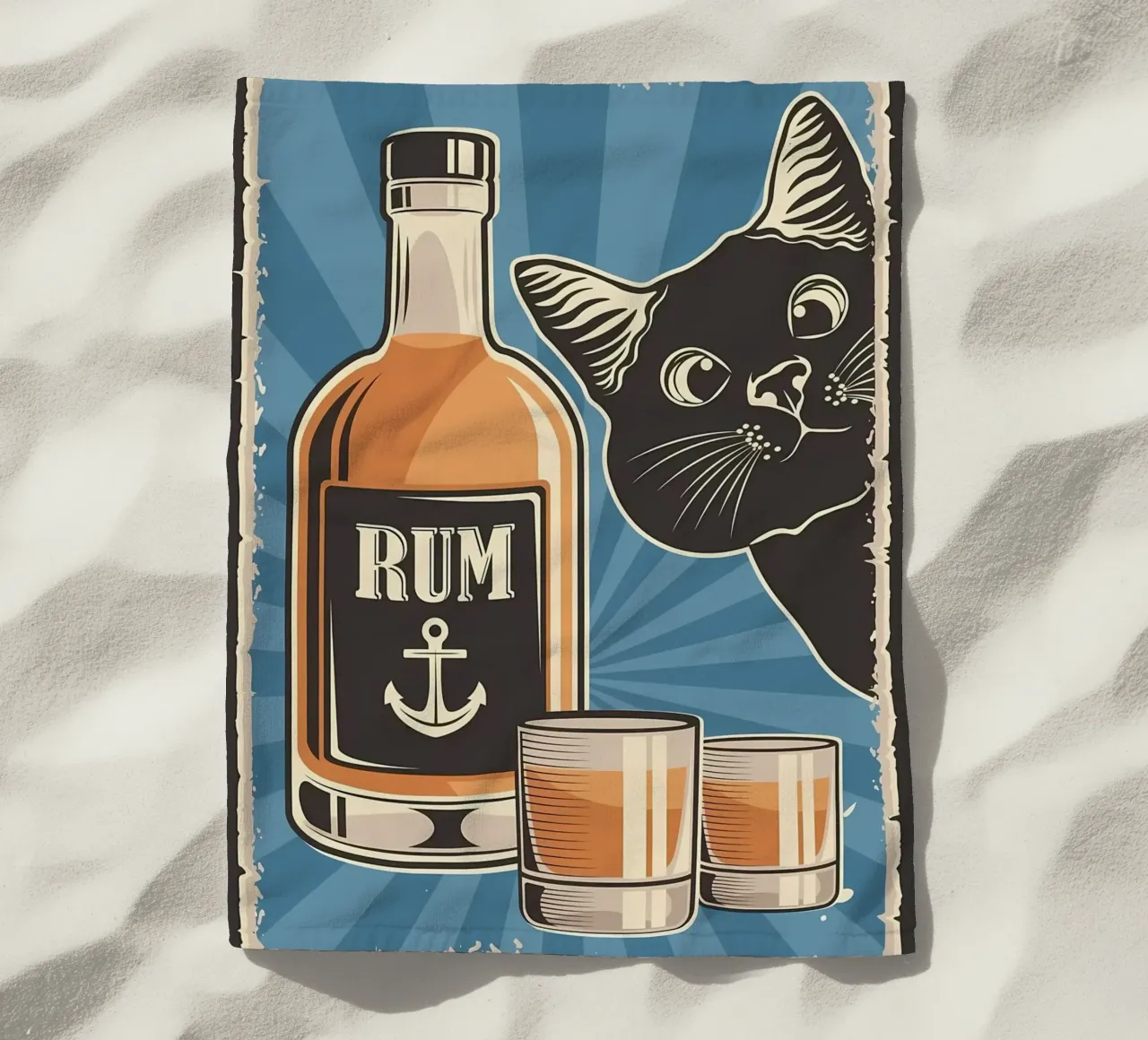 Rum e gatto telo mare da Monique A Hooper