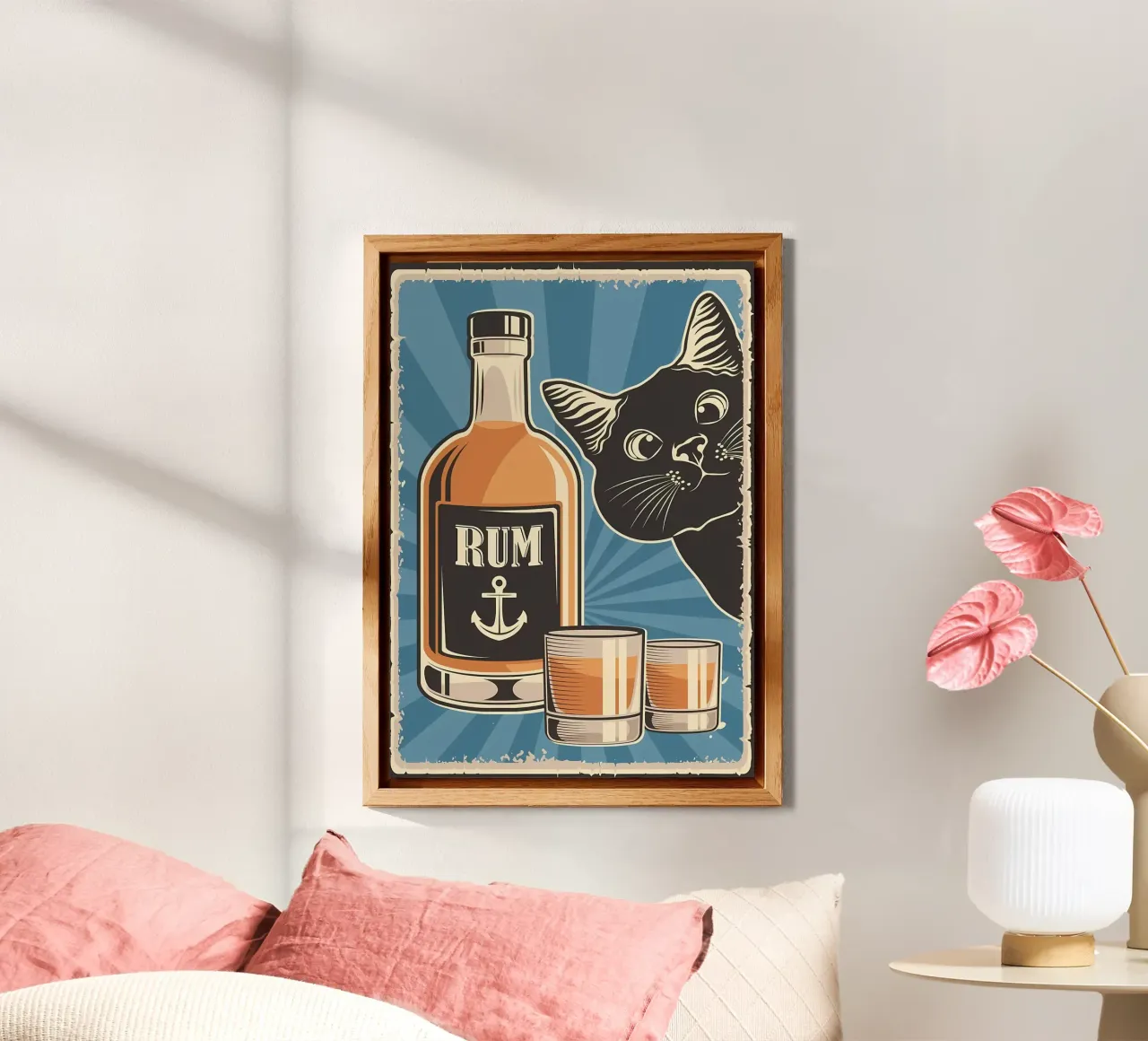 Rum and cat alu-dibond by Monique A Hooper