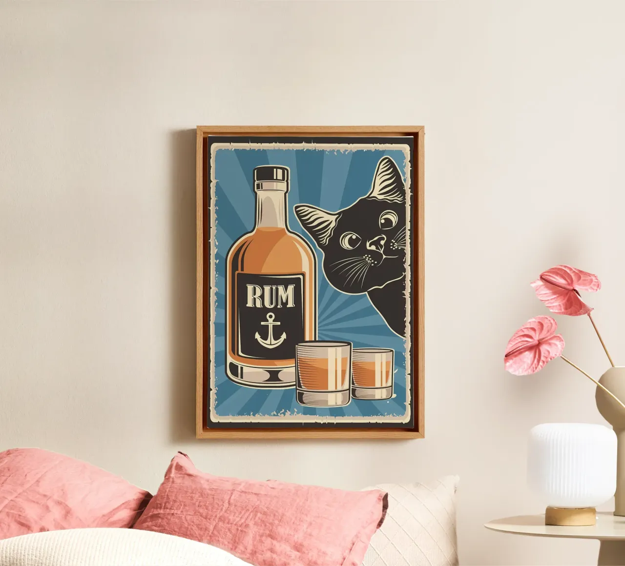 Rum e gatto tela da Monique A Hooper