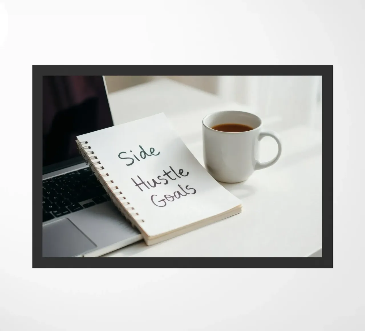 Rédiger les objectifs d'une activité secondaire tout en savourant un café paillasson de DesignDoodle