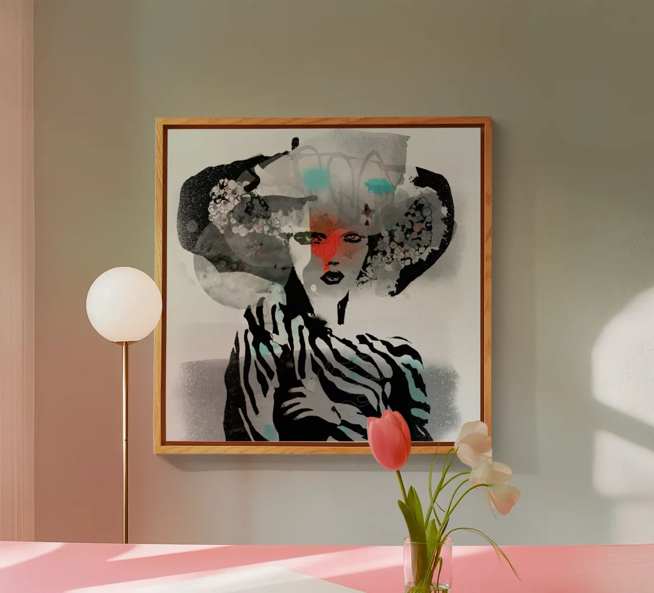 Swallow acryl van Giulio Iurissevich