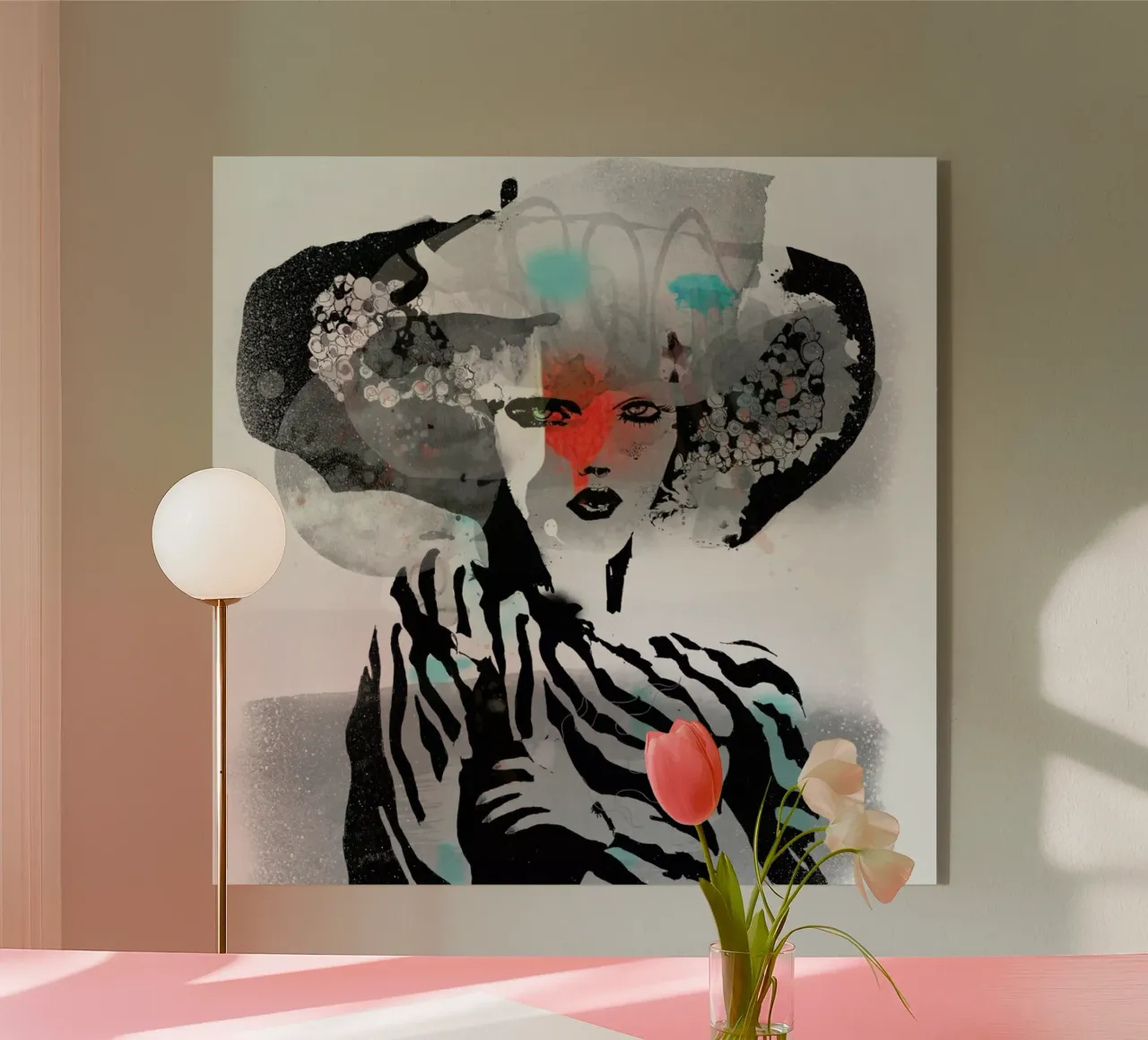 Swallow acryl van Giulio Iurissevich