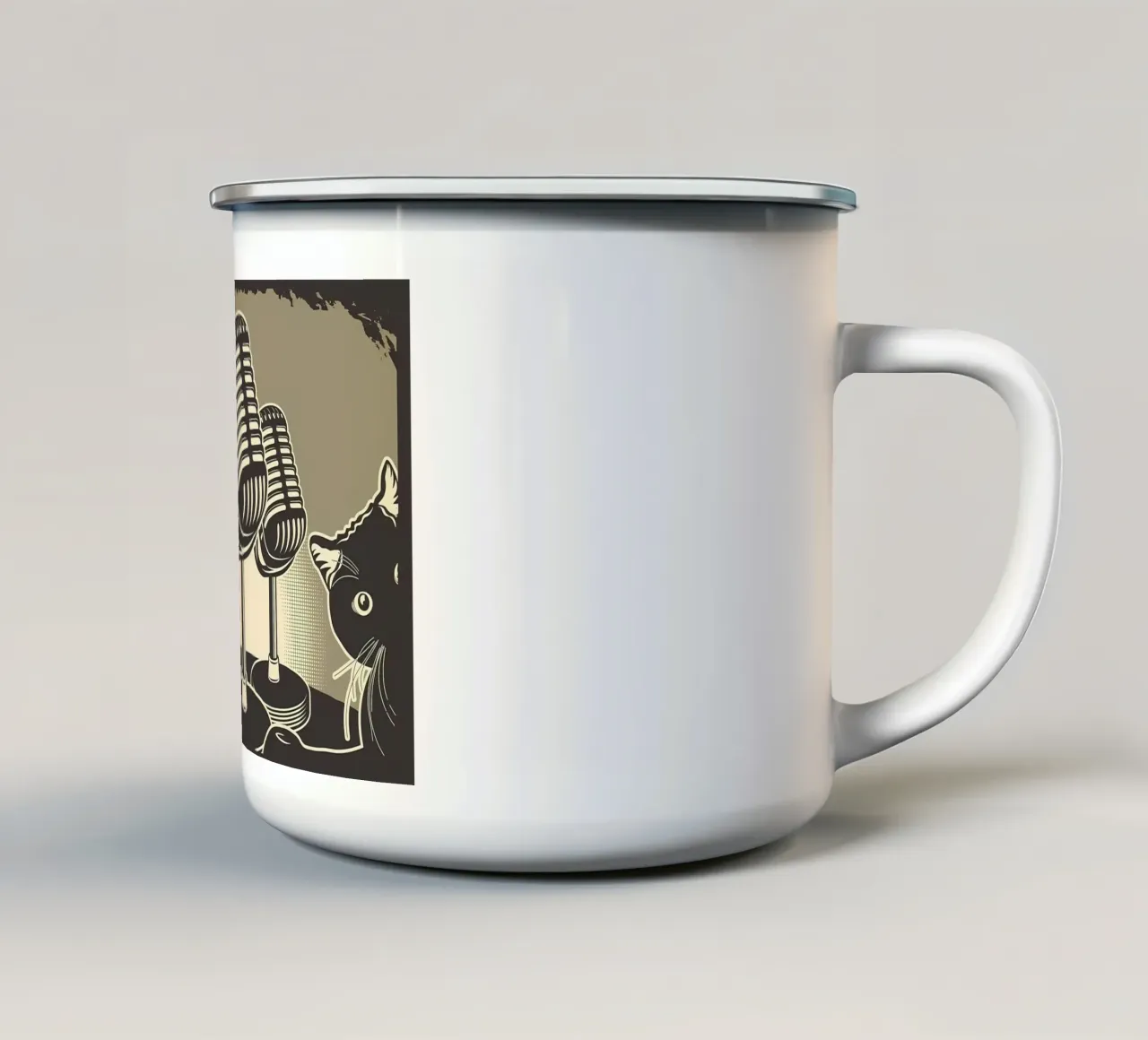 Podcast Gatti divertenti tazza in smalto da Monique A Hooper