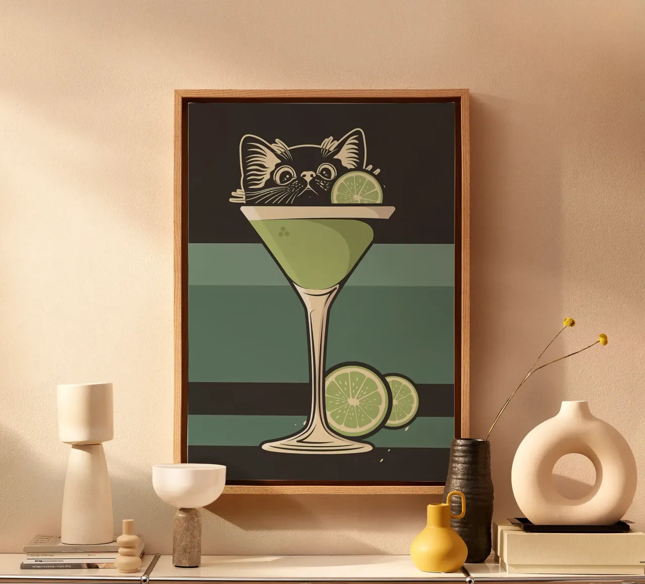Kattencocktail canvas van Monique A Hooper