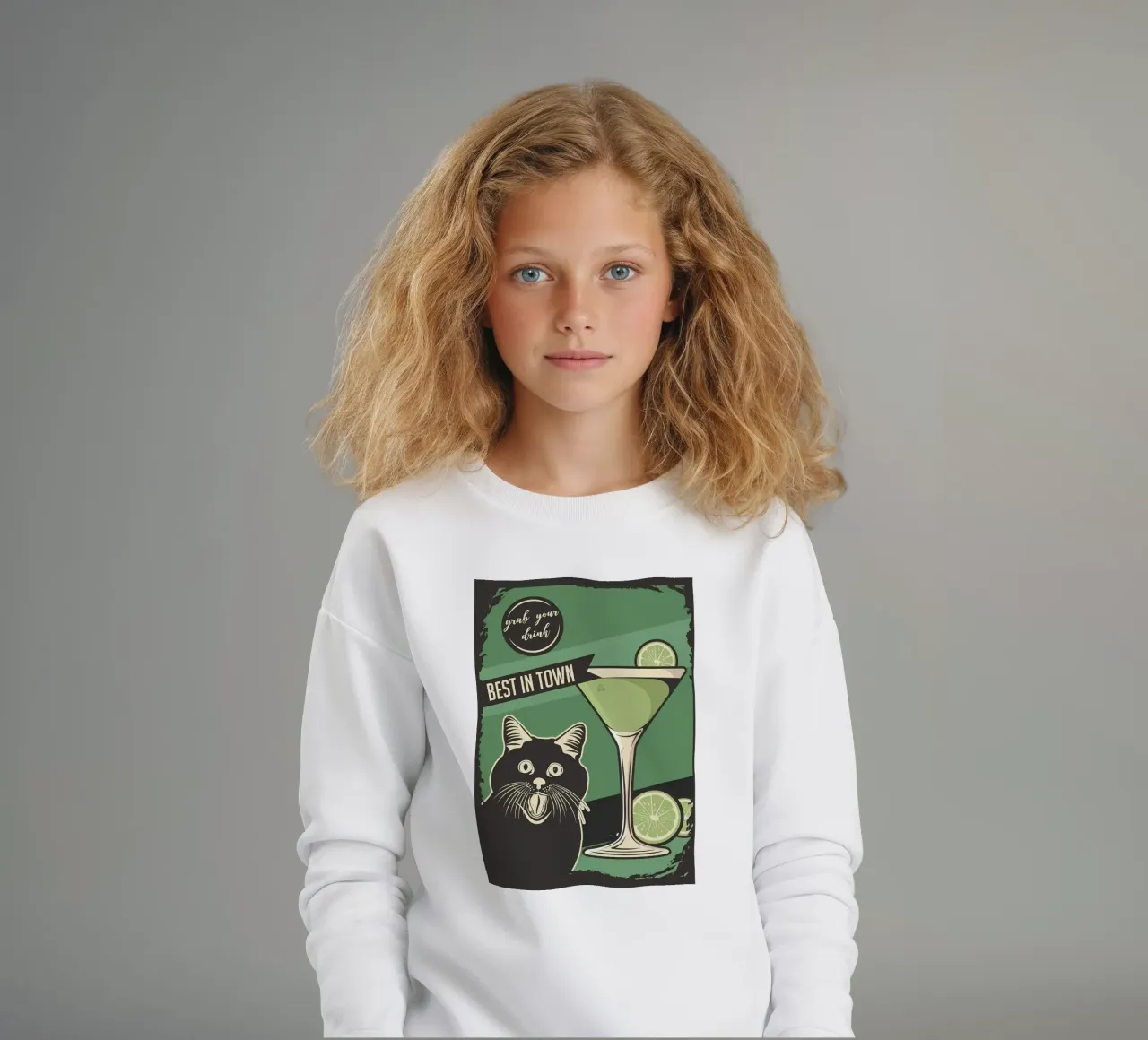 Gatto Cocktail meme felpa bambino da Monique A Hooper