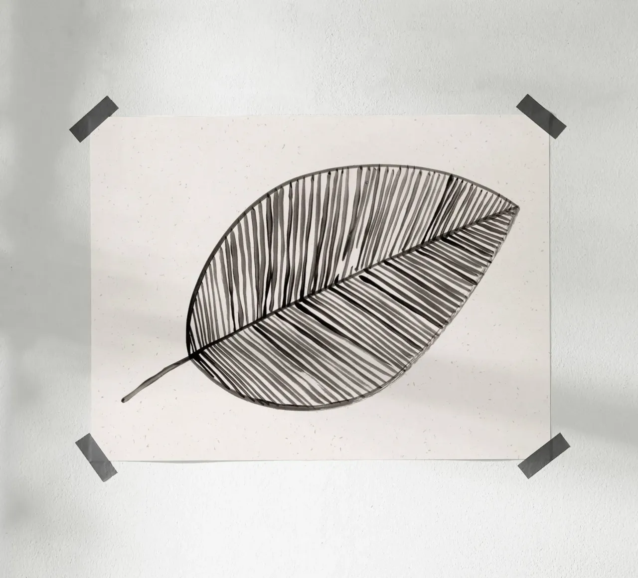 Black Leaflover 03 poster con telaio in plastica da Leaflover