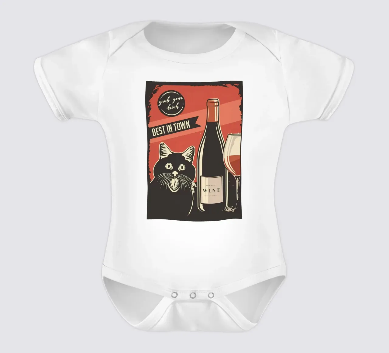 Katze Wein Meme Kurzarm Babybody von Monique A Hooper