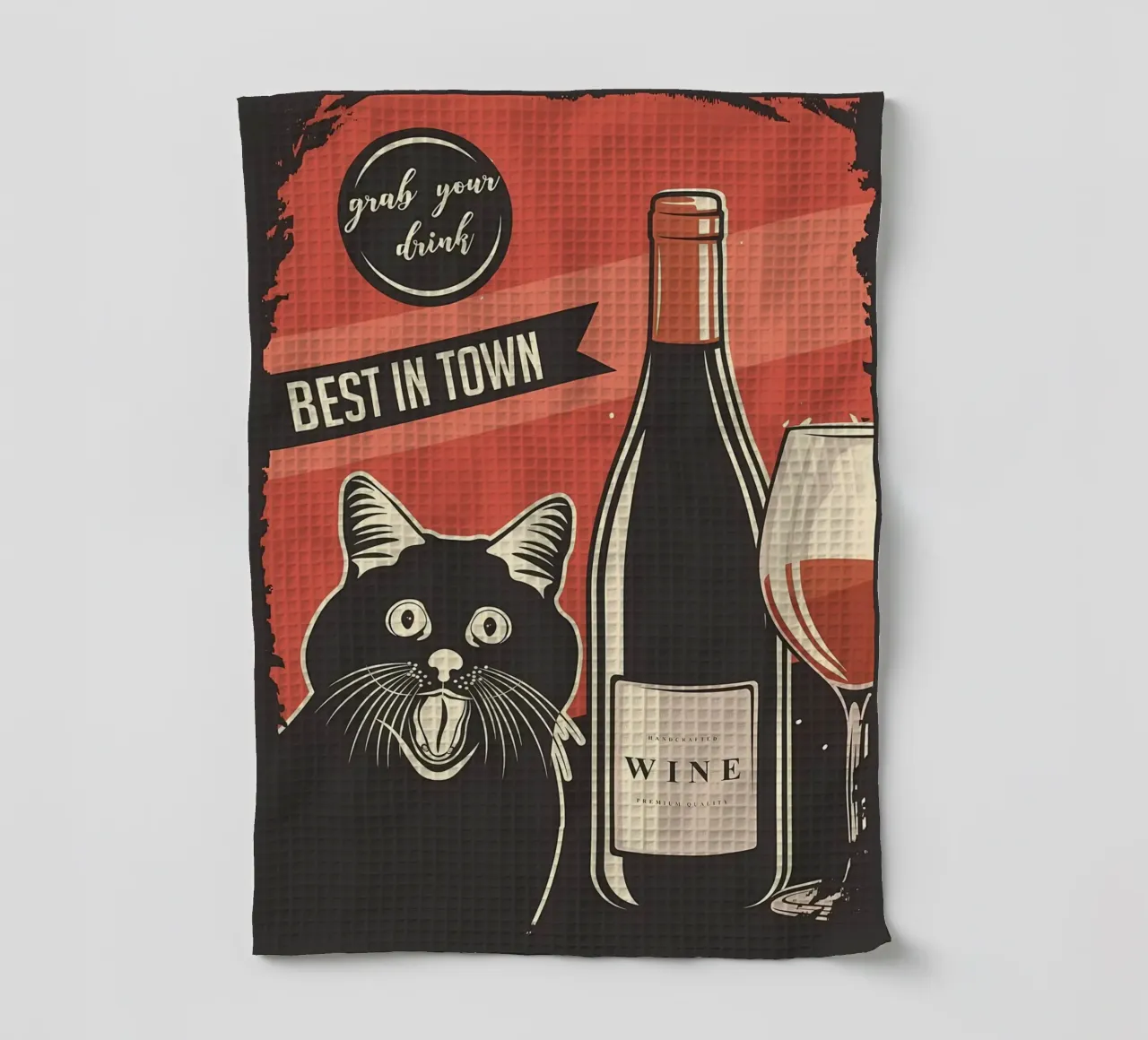 Gatto Vino meme canovaccio da cucina da Monique A Hooper