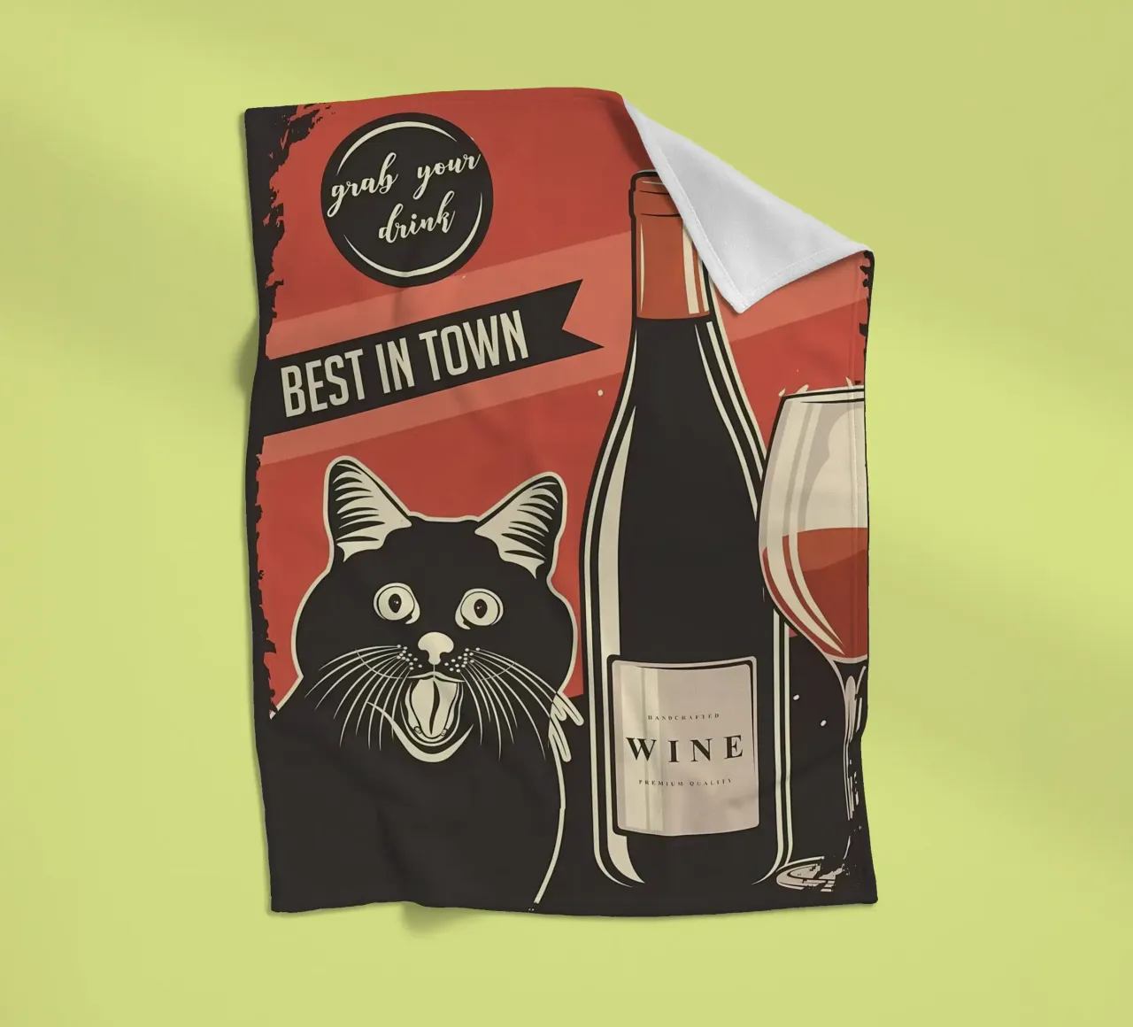 Katze Wein Meme Fleecedecke von Monique A Hooper
