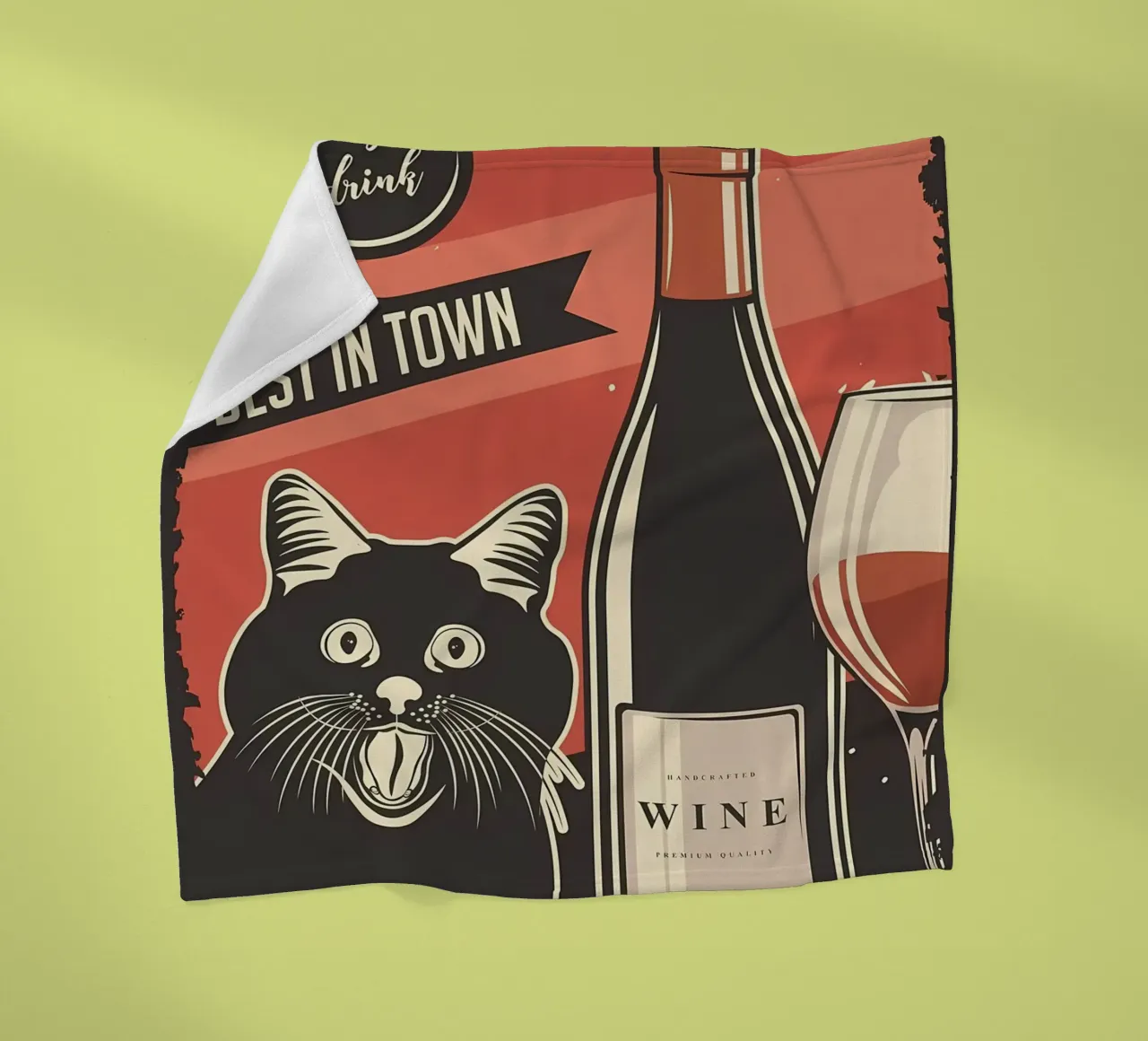 Katze Wein Meme Fleecedecke von Monique A Hooper