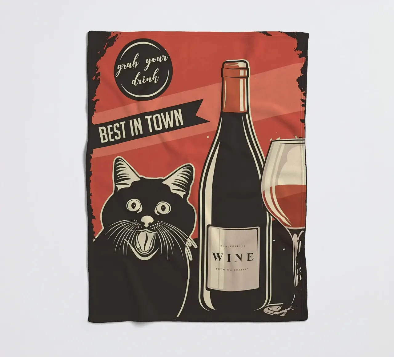 Katze Wein Meme Fleecedecke von Monique A Hooper