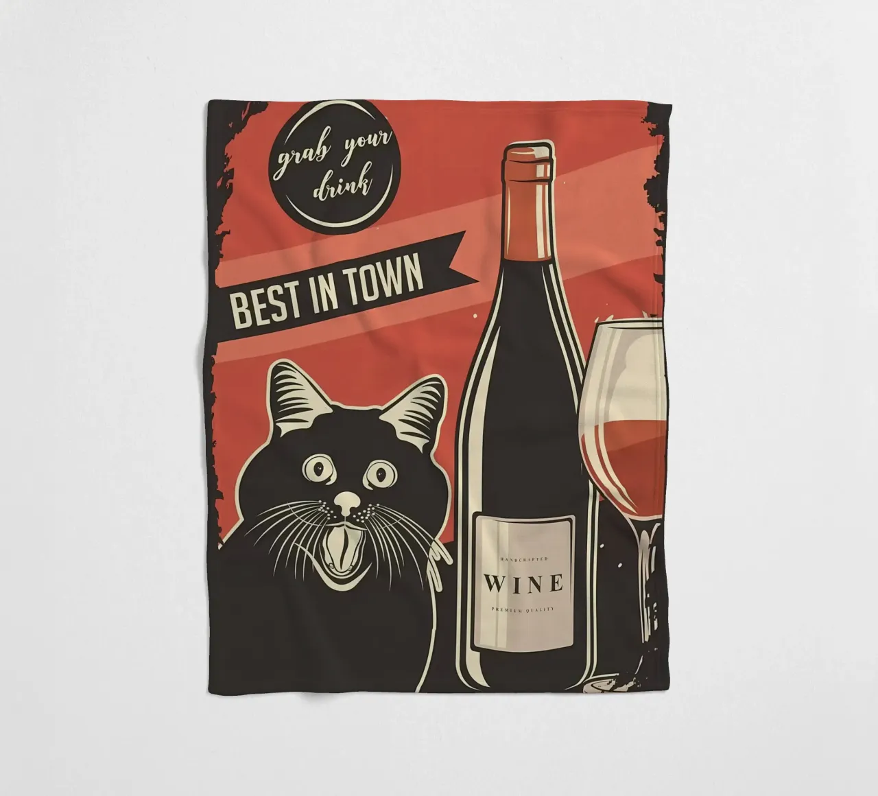 Katze Wein Meme Fleecedecke von Monique A Hooper
