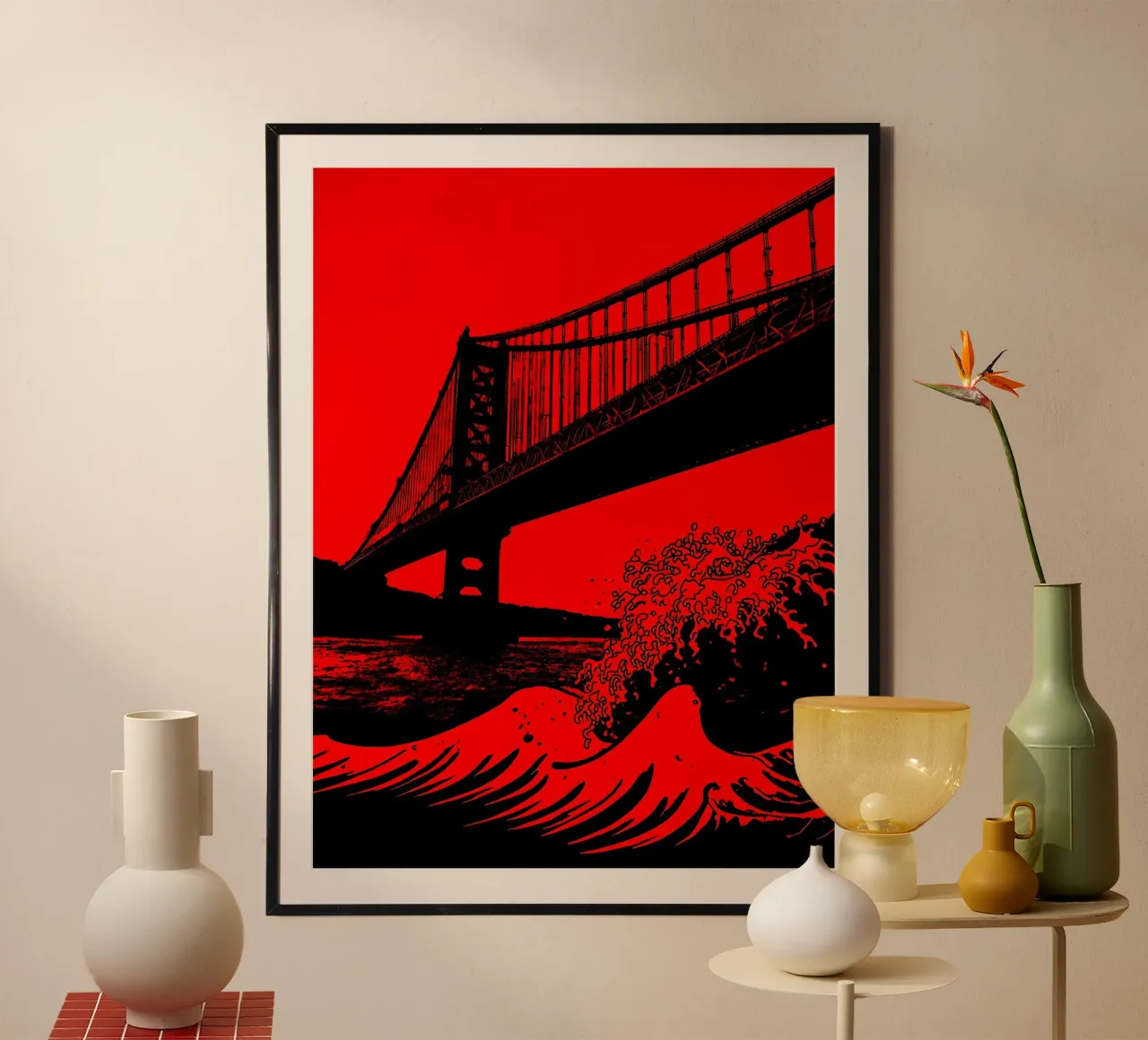 Waves Under Bridge - Pop Art hahnemühle by ColorCrash Gallery