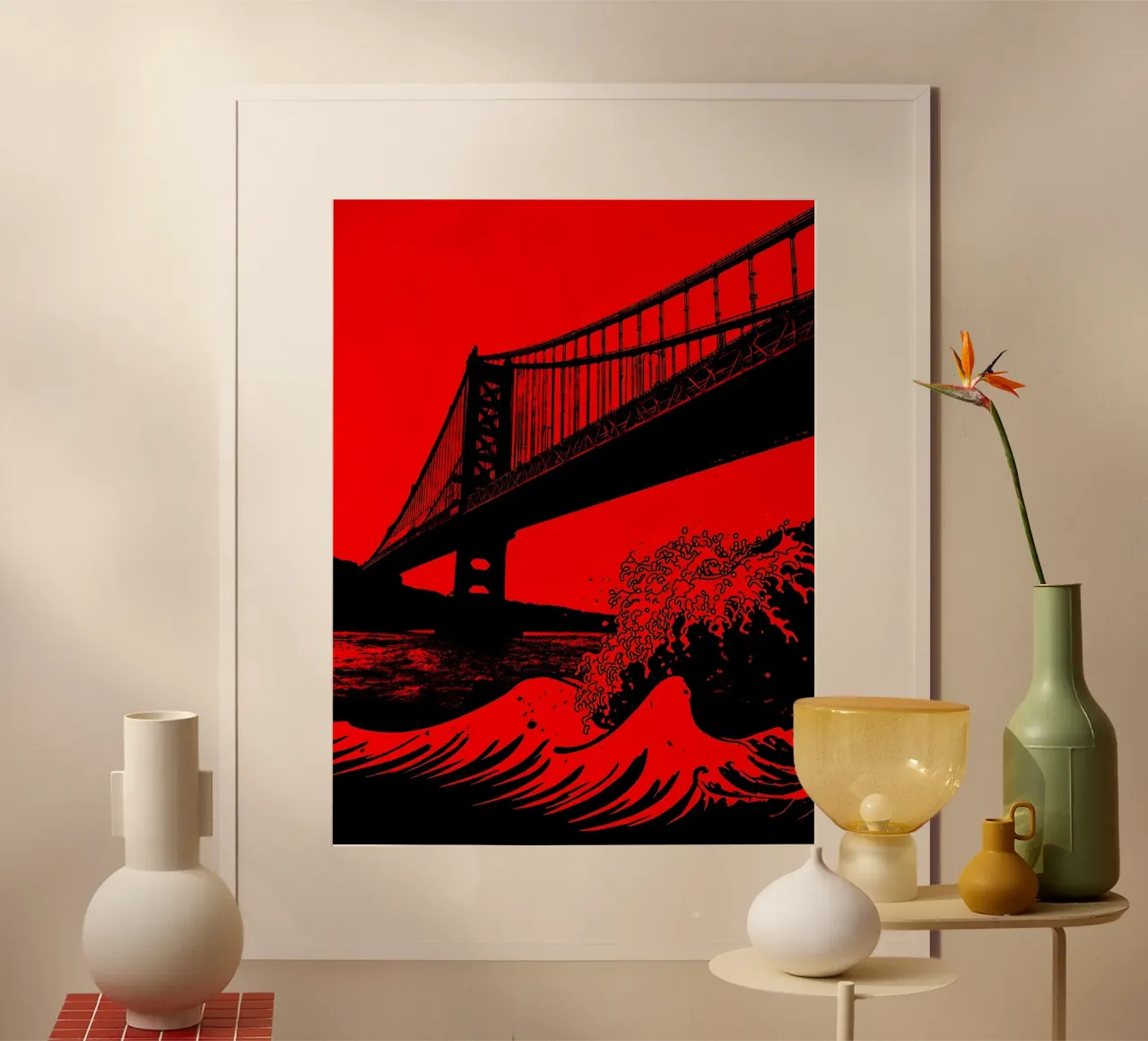 Waves Under Bridge - Pop Art hahnemühle by ColorCrash Gallery