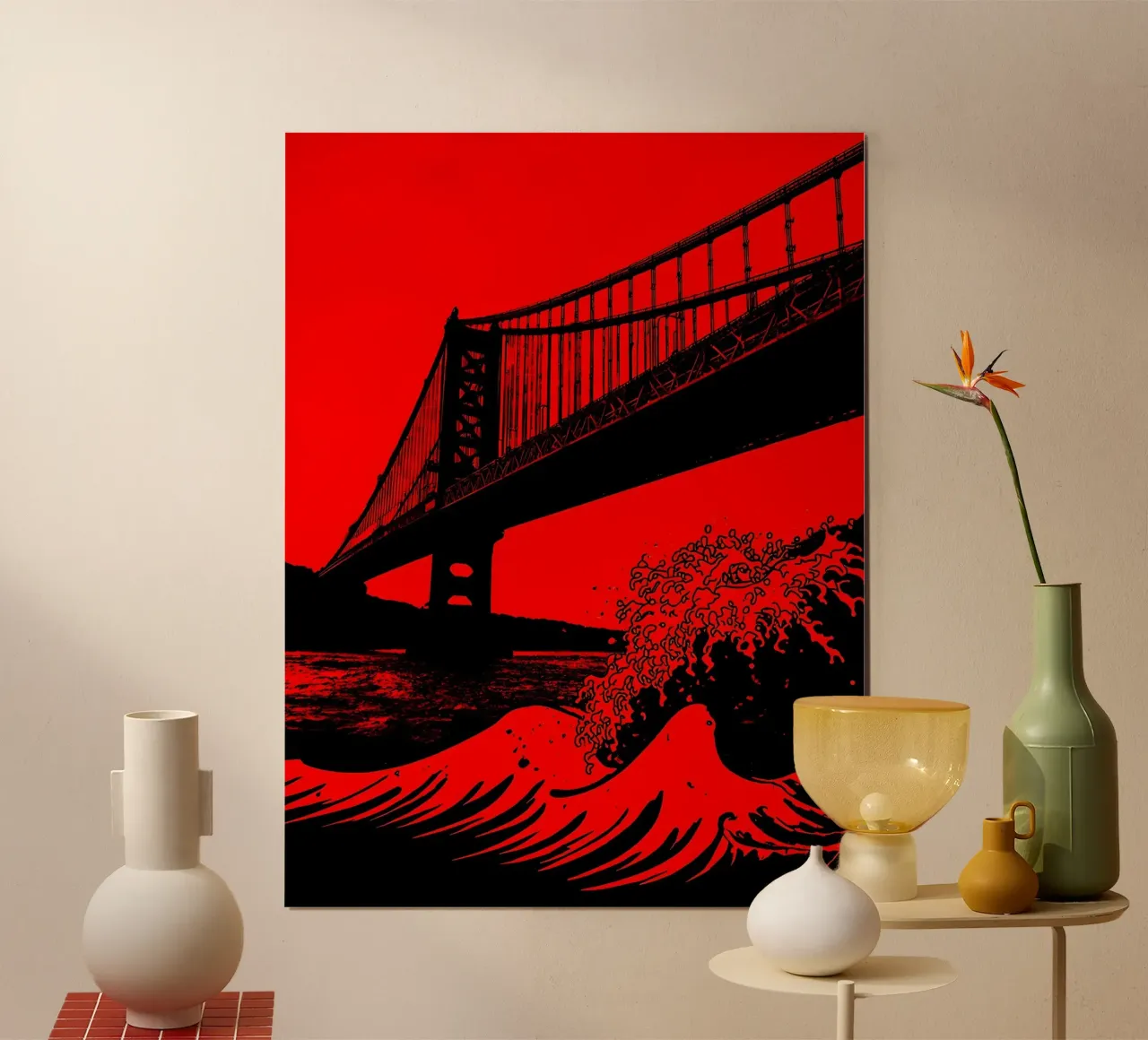 Waves Under Bridge - Pop Art hahnemühle by ColorCrash Gallery